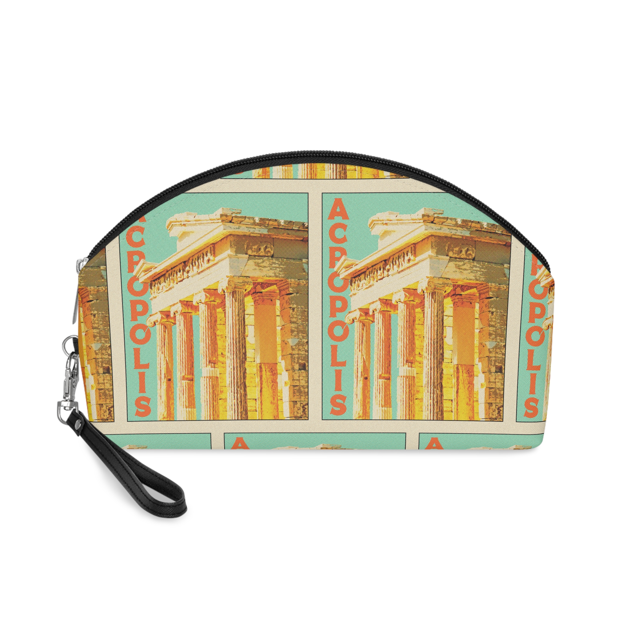 Acropolis Retro Travel Poster Makeup Bag