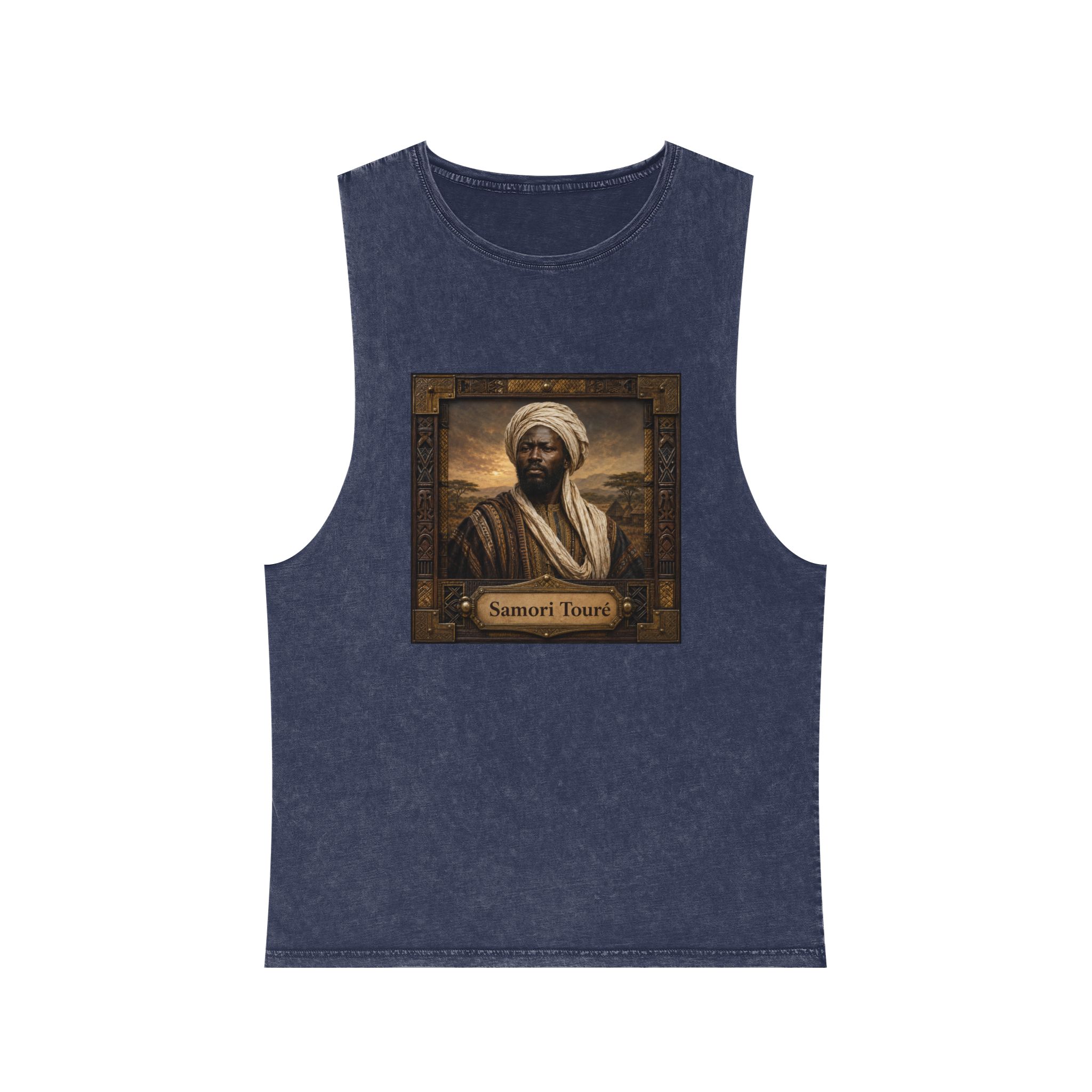 Samori Toure Unisex Stonewash Tank Top - Image 13