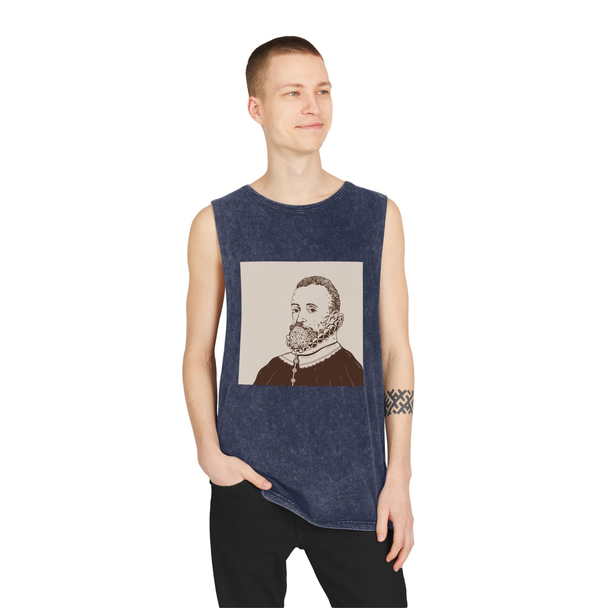 Historical Design E34CAD Unisex Stonewash Tank Top - Image 15