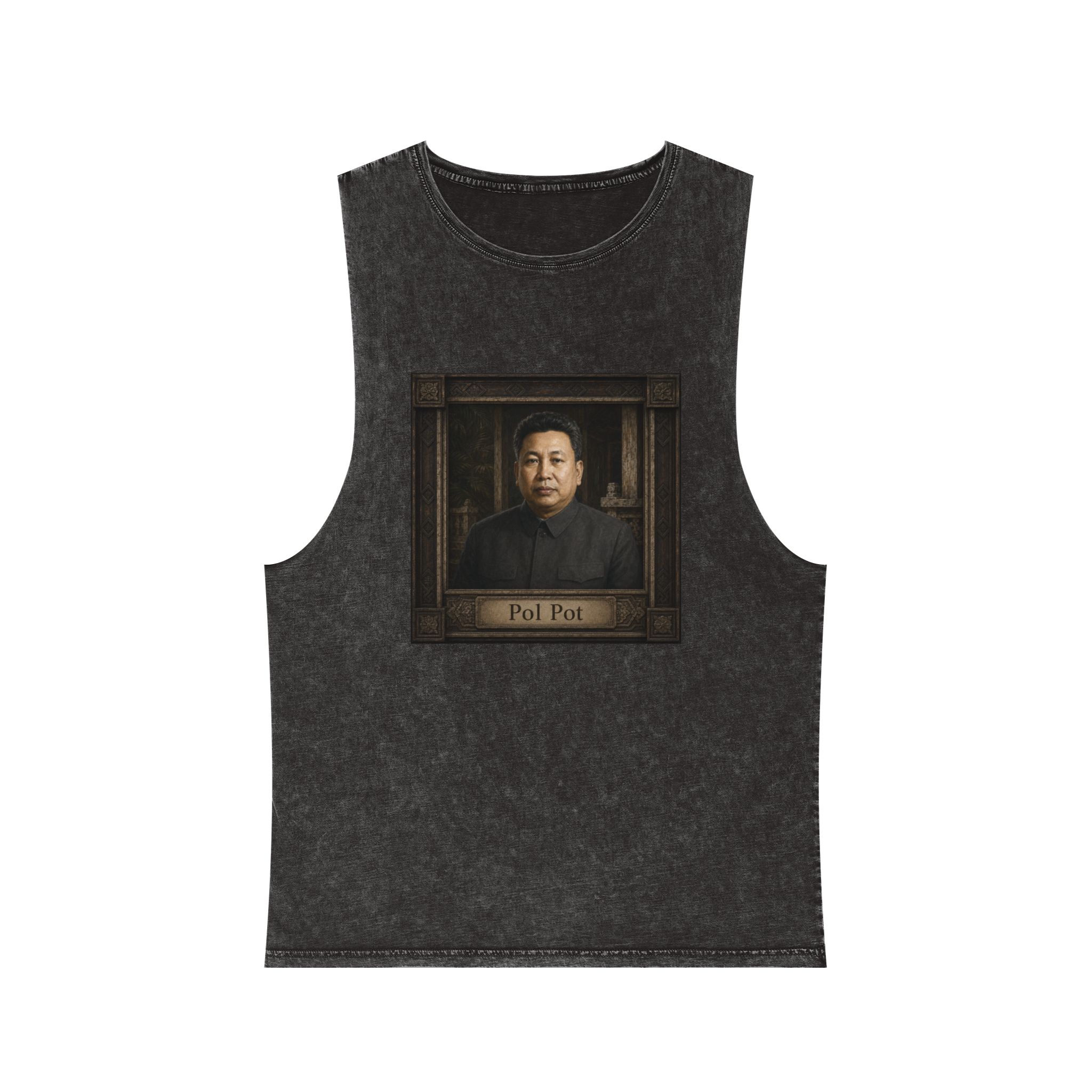 Pol Pot Unisex Stonewash Tank Top