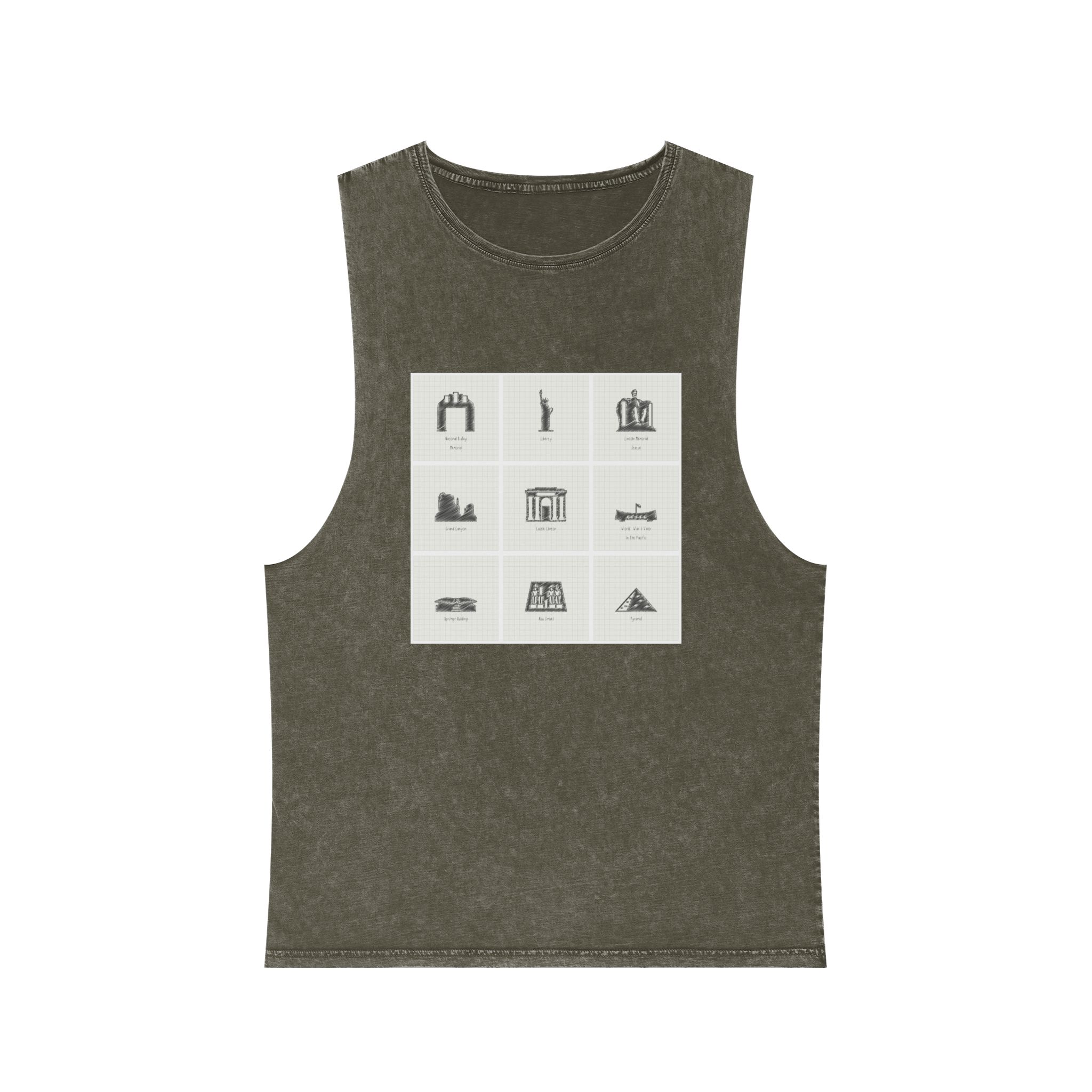Historical Design E4DC99 Unisex Stonewash Tank Top - Image 5