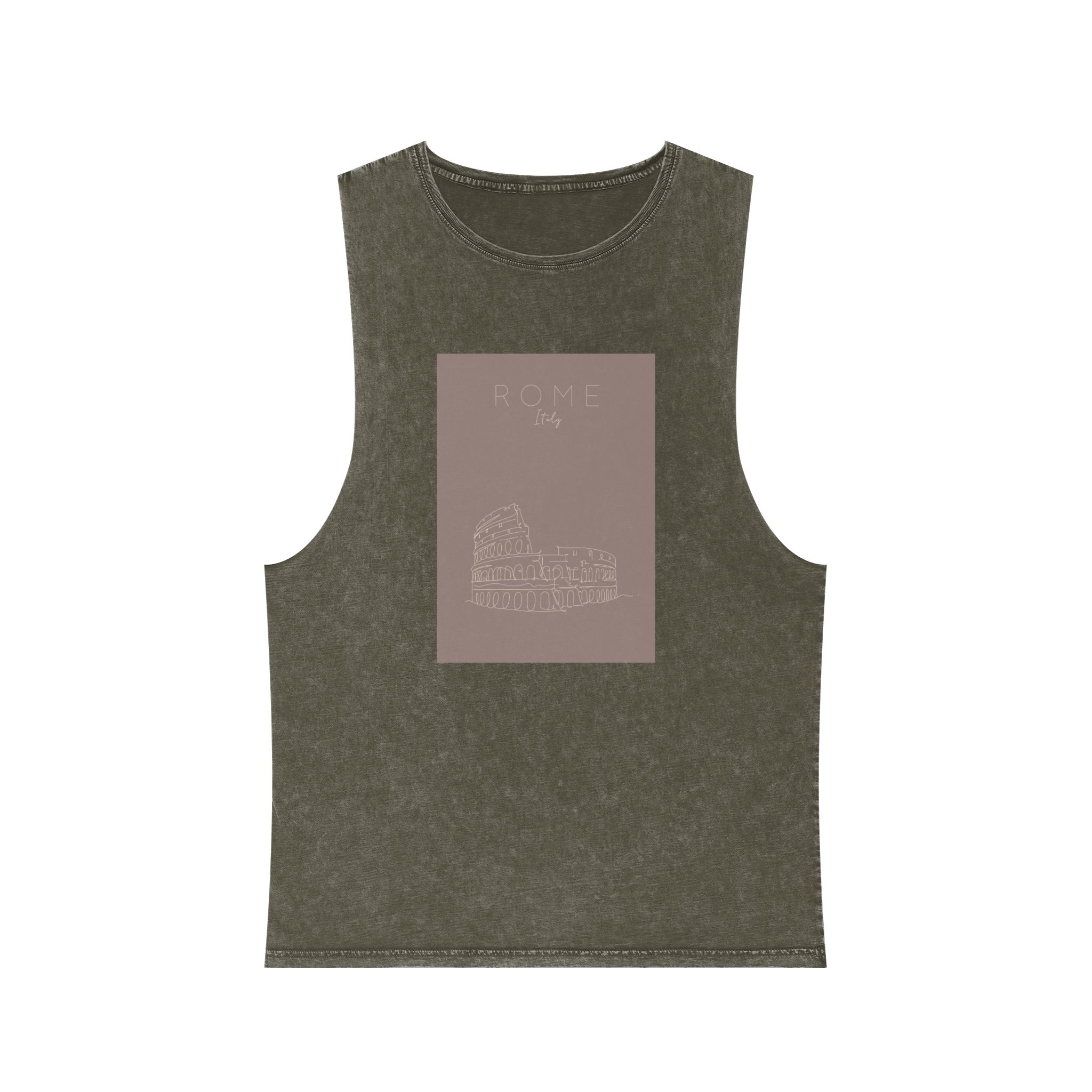 Poster City Rome Brown Unisex Stonewash Tank Top - Image 5