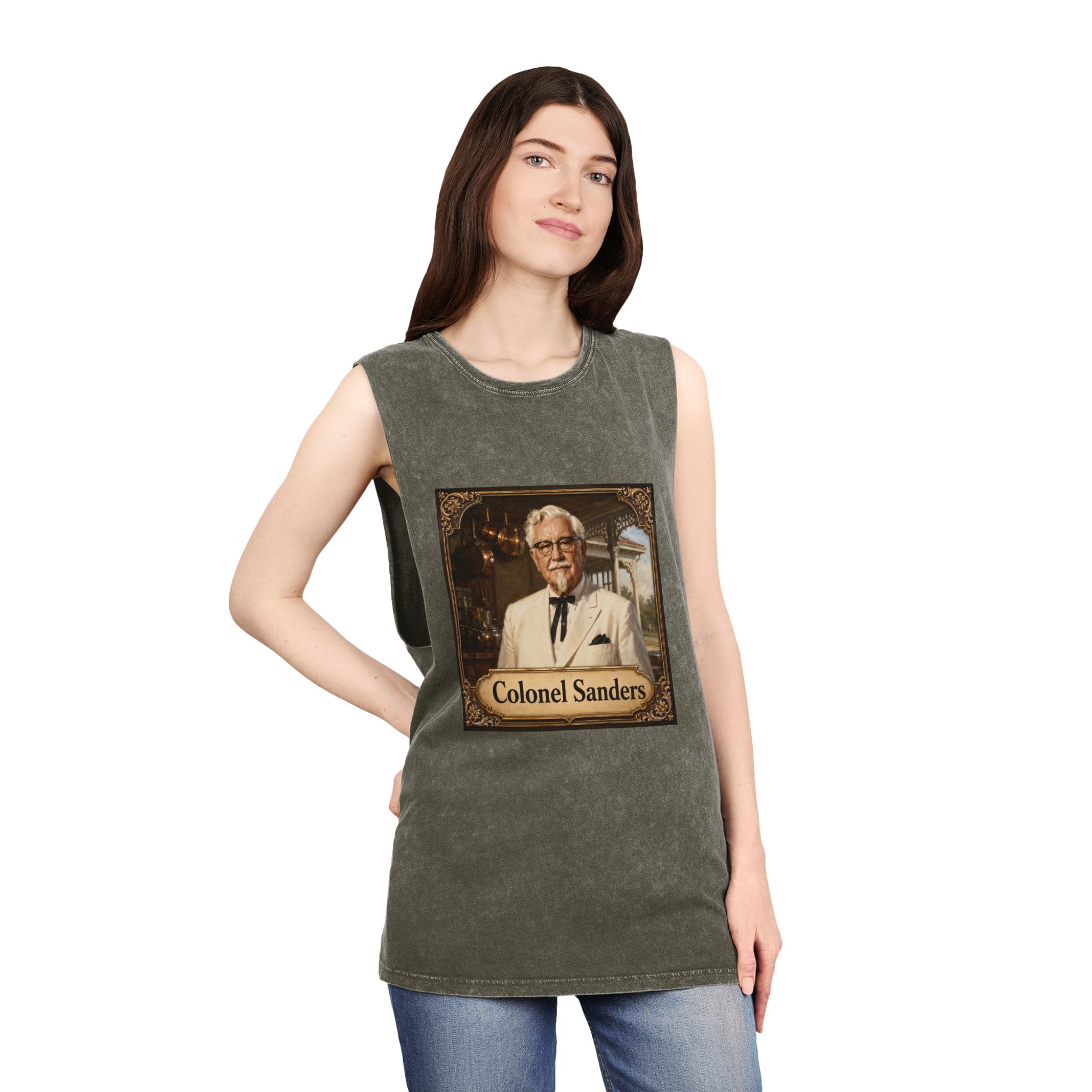 Colonel Sanders Unisex Stonewash Tank Top - Image 8