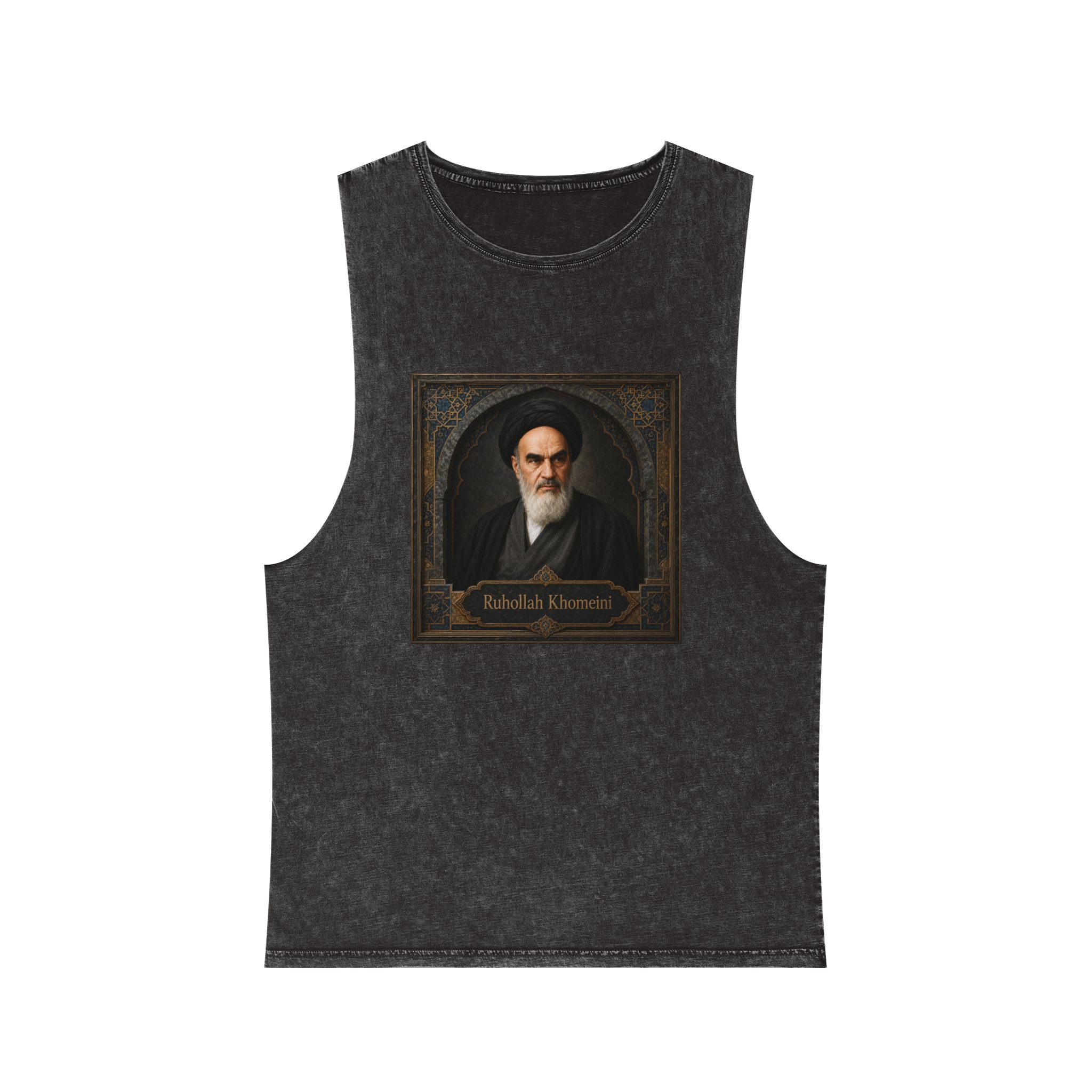 Ruhollah Khomeini Unisex Stonewash Tank Top