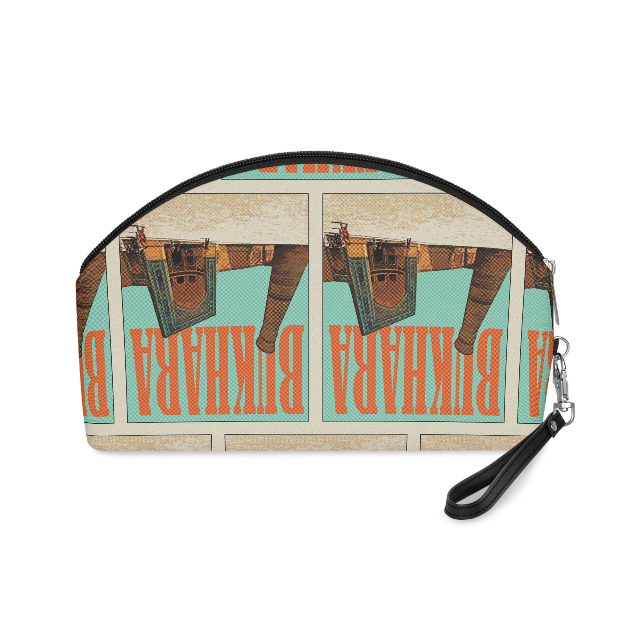 Bukhara Retro Travel Poster (1) Makeup Bag - Image 2