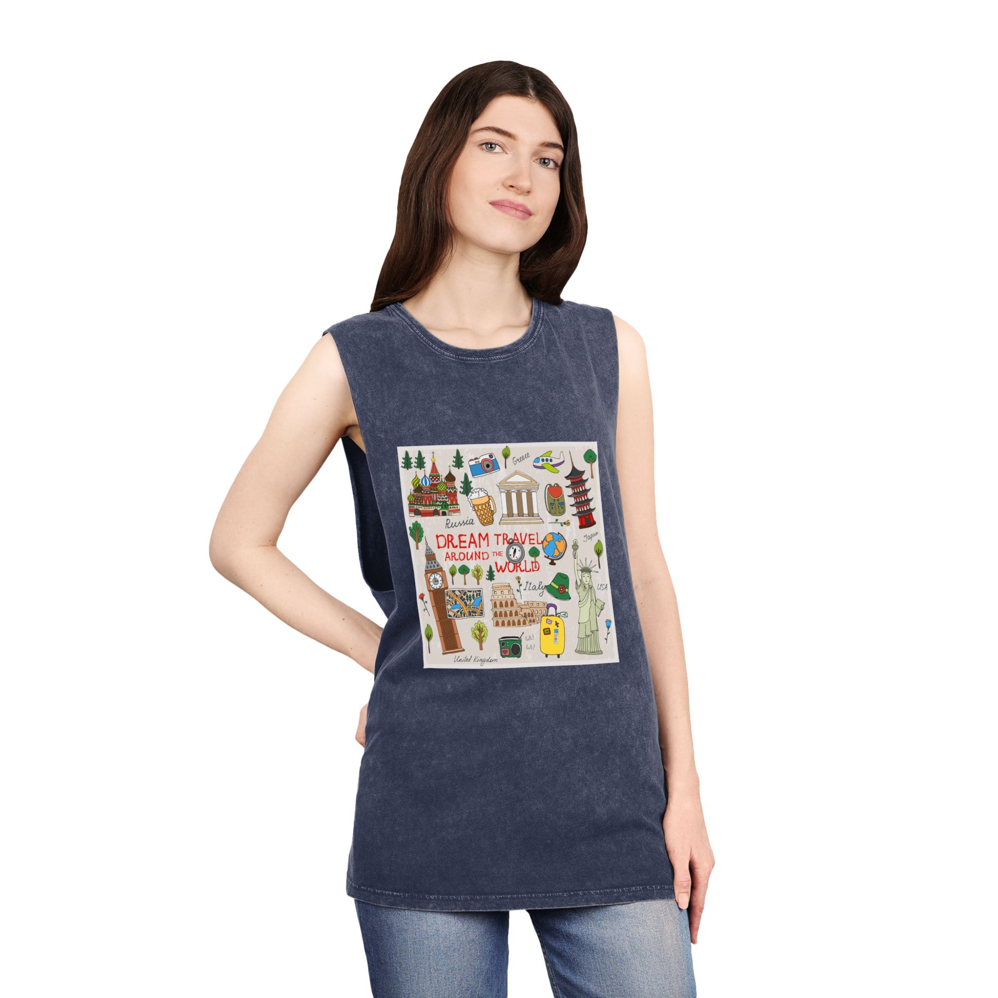 Historical Design AC647D Unisex Stonewash Tank Top - Image 16