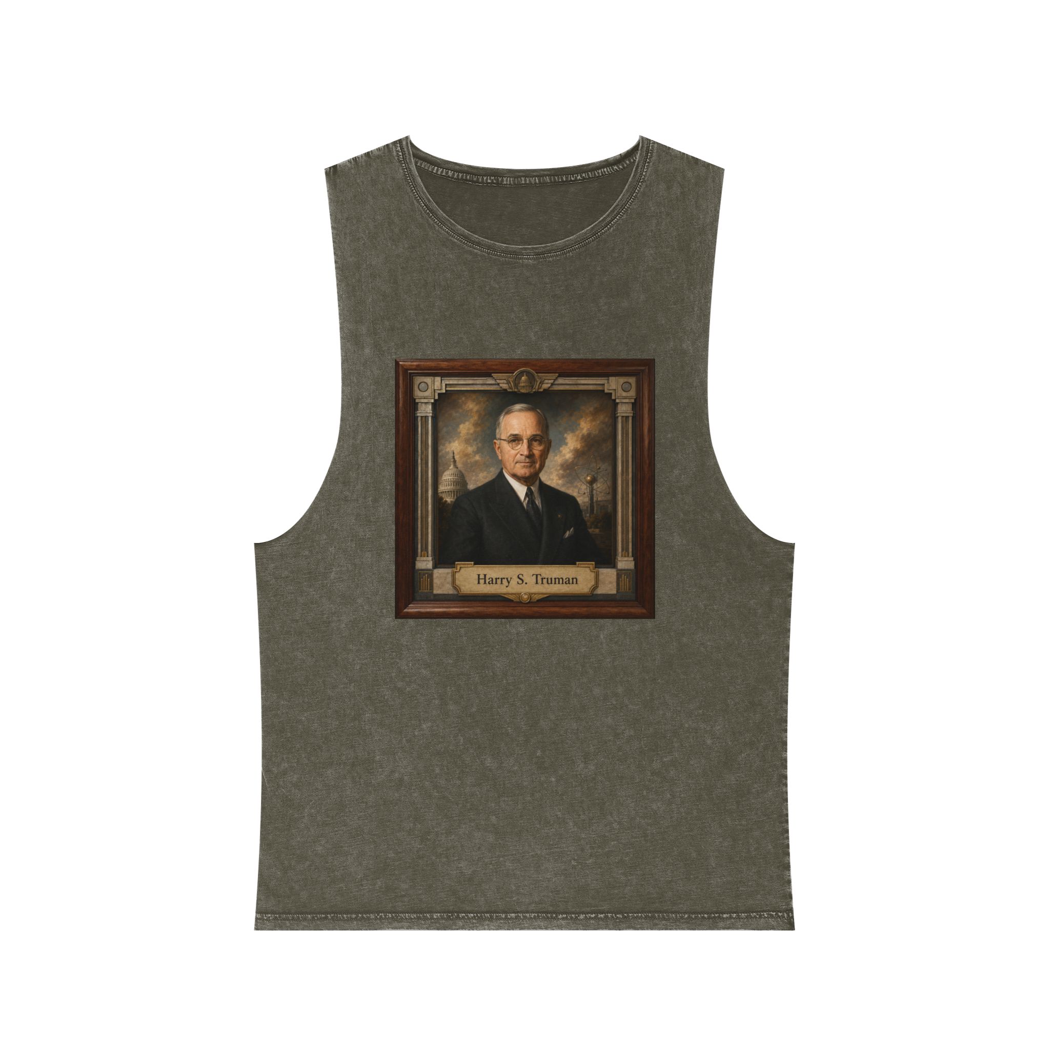 Harry S Truman Unisex Stonewash Tank Top - Image 5