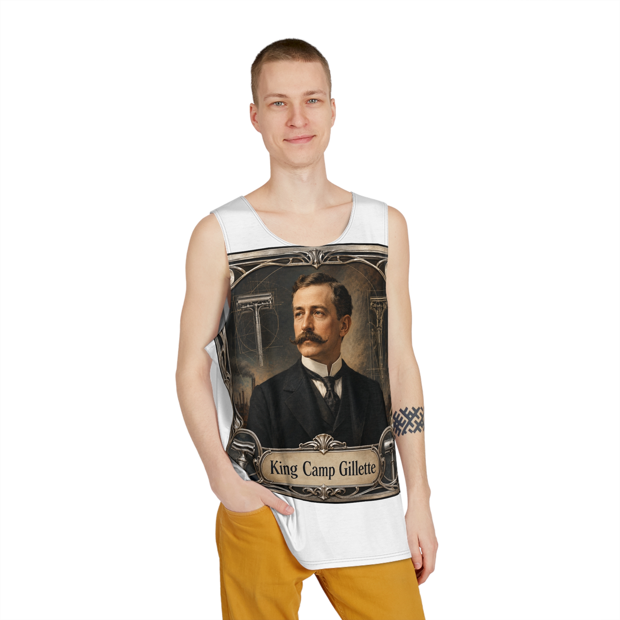 History Shopping 885 King Camp Gillette Mens Tank Aop - Image 3