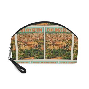 Colosseum Retro Travel Poster Makeup Bag