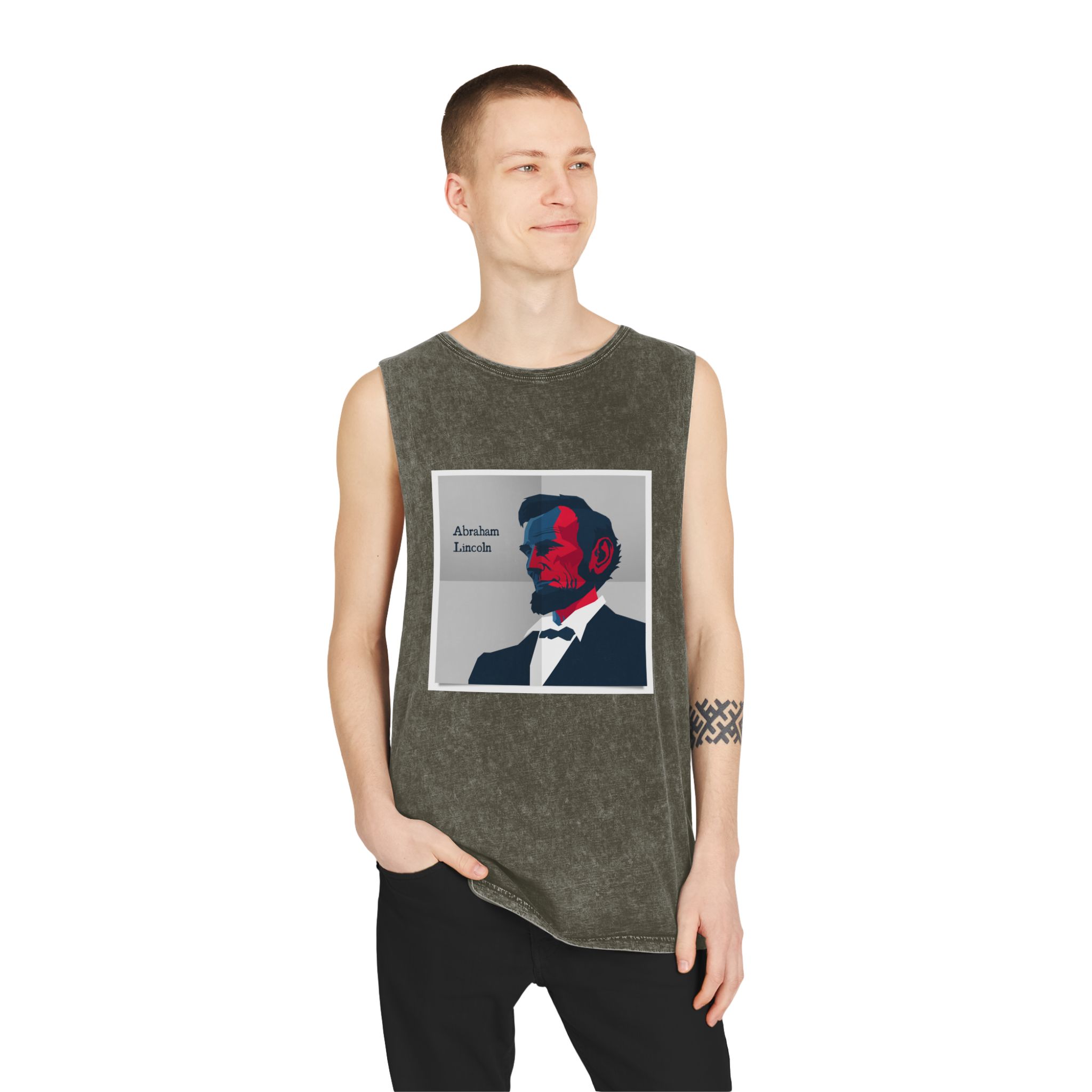 Historical Design 235DEF Unisex Stonewash Tank Top - Image 7