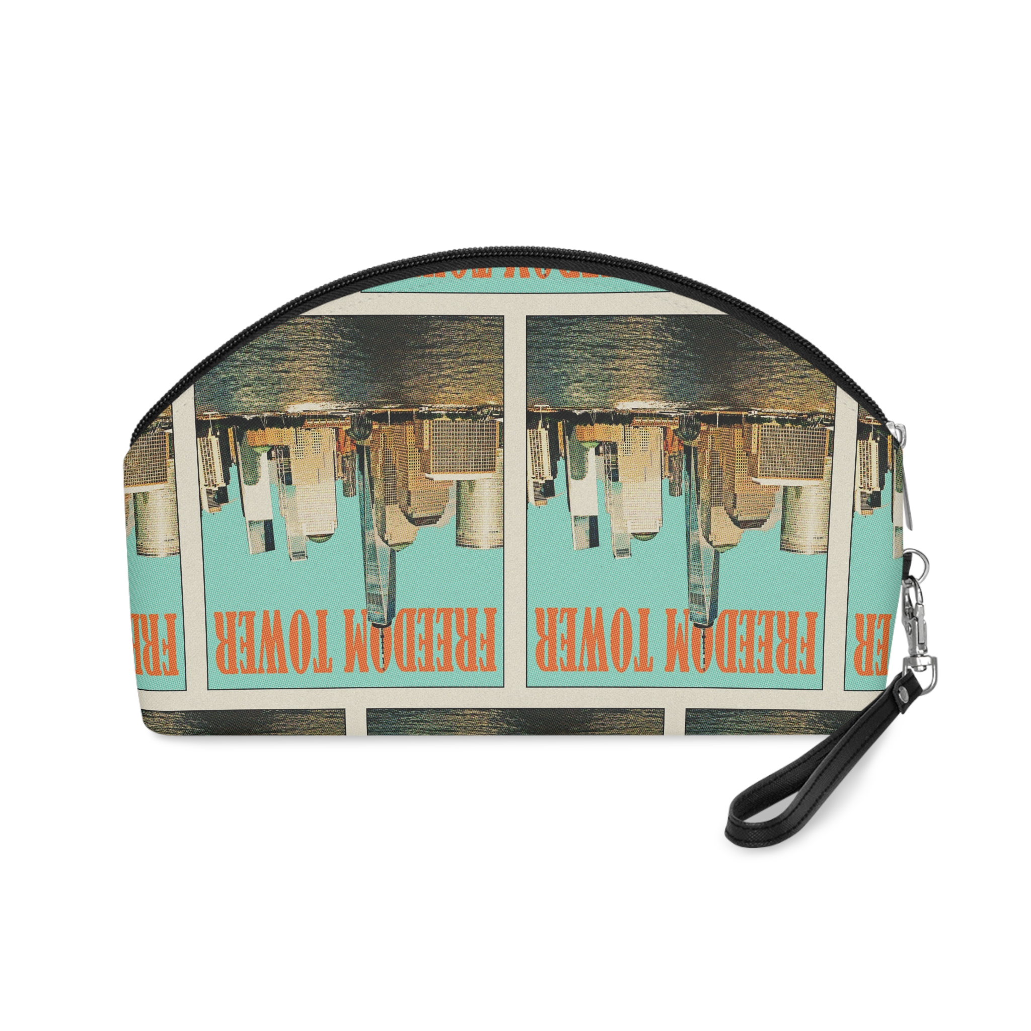 Freedom Tower Retro Travel Poster Makeup Bag - Image 2