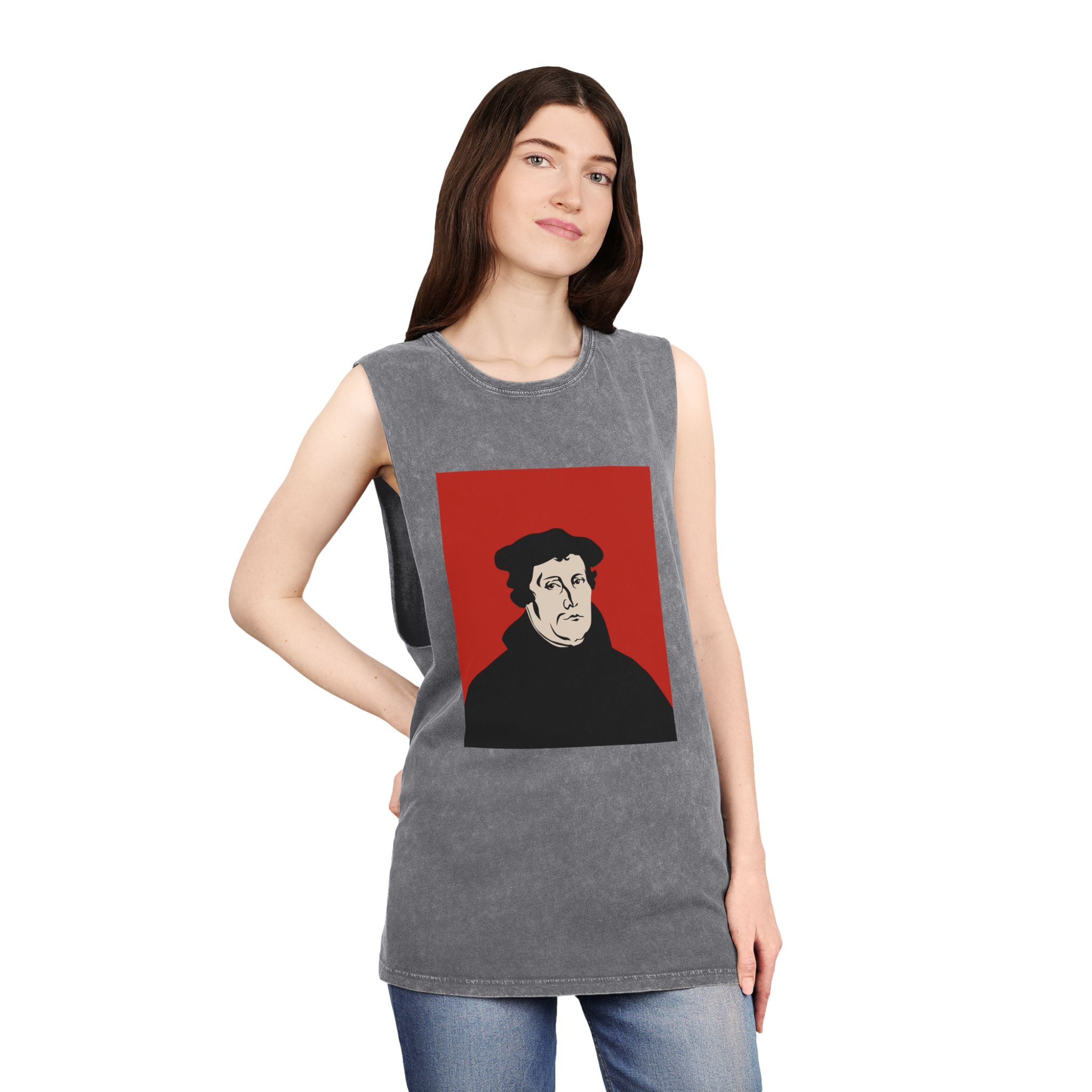Martin Luther Unisex Stonewash Tank Top - Image 12