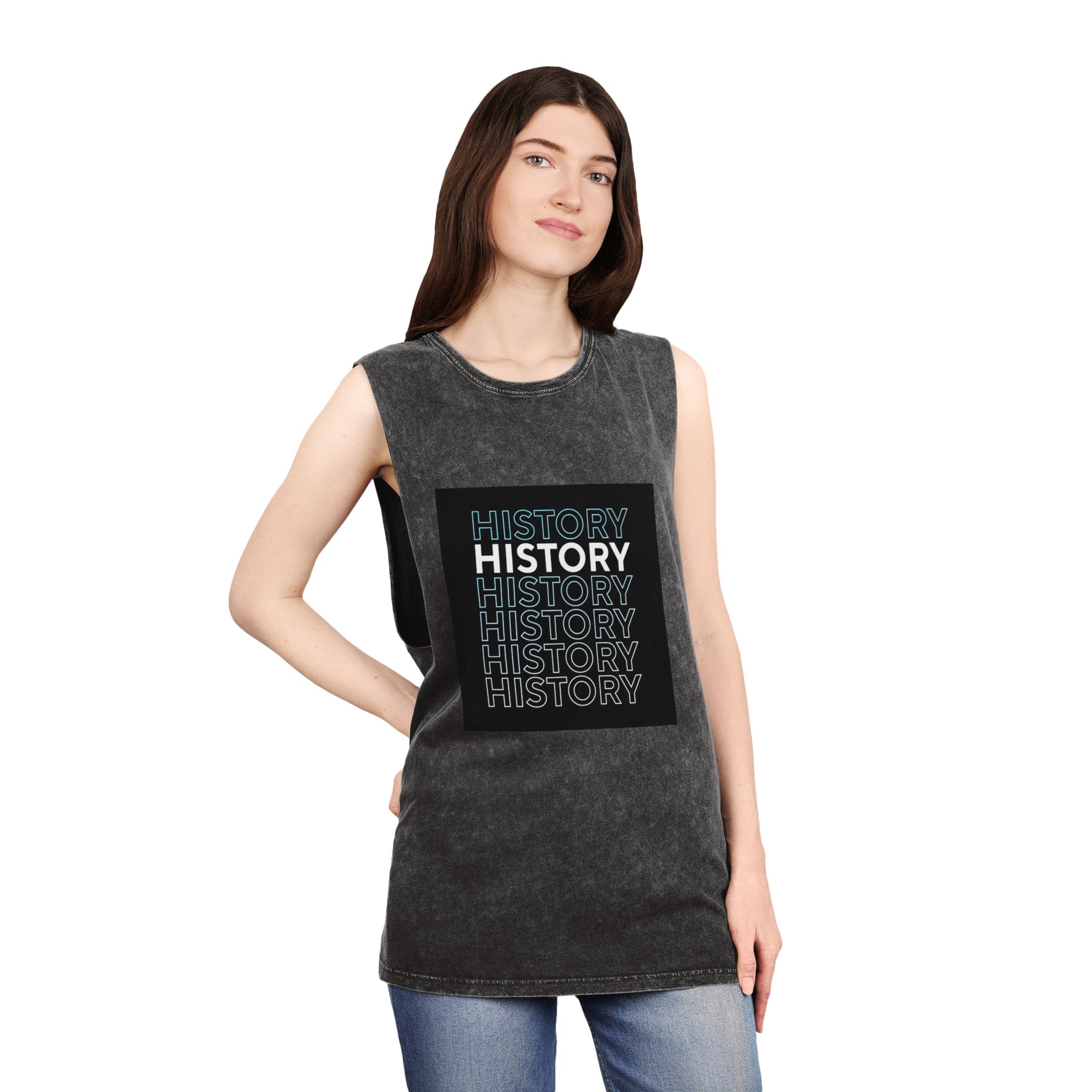Text Effect Book Tshirt Design 2nd Time 65 Unisex Stonewash Tank Top - Image 4