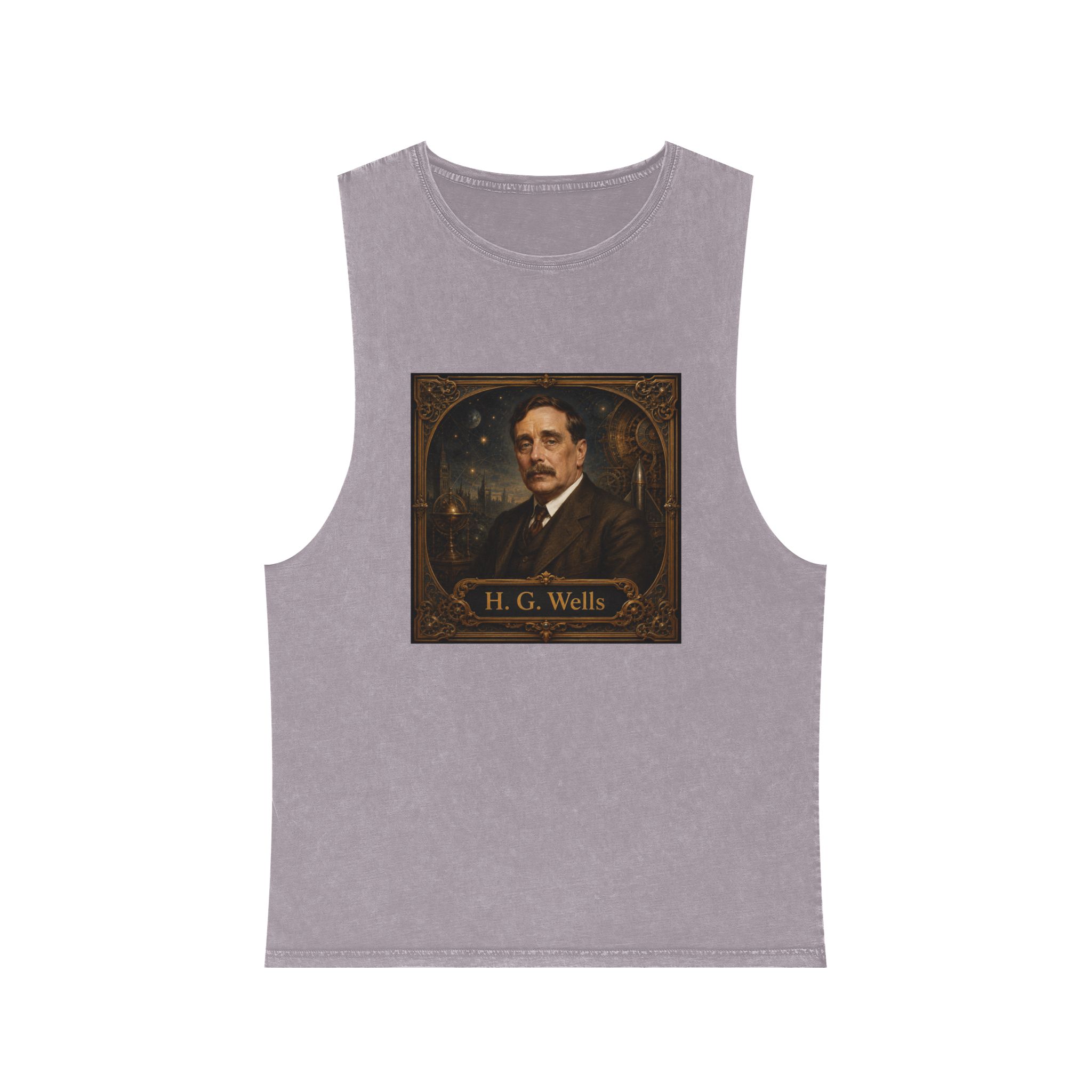 H G Wells Unisex Stonewash Tank Top - Image 17
