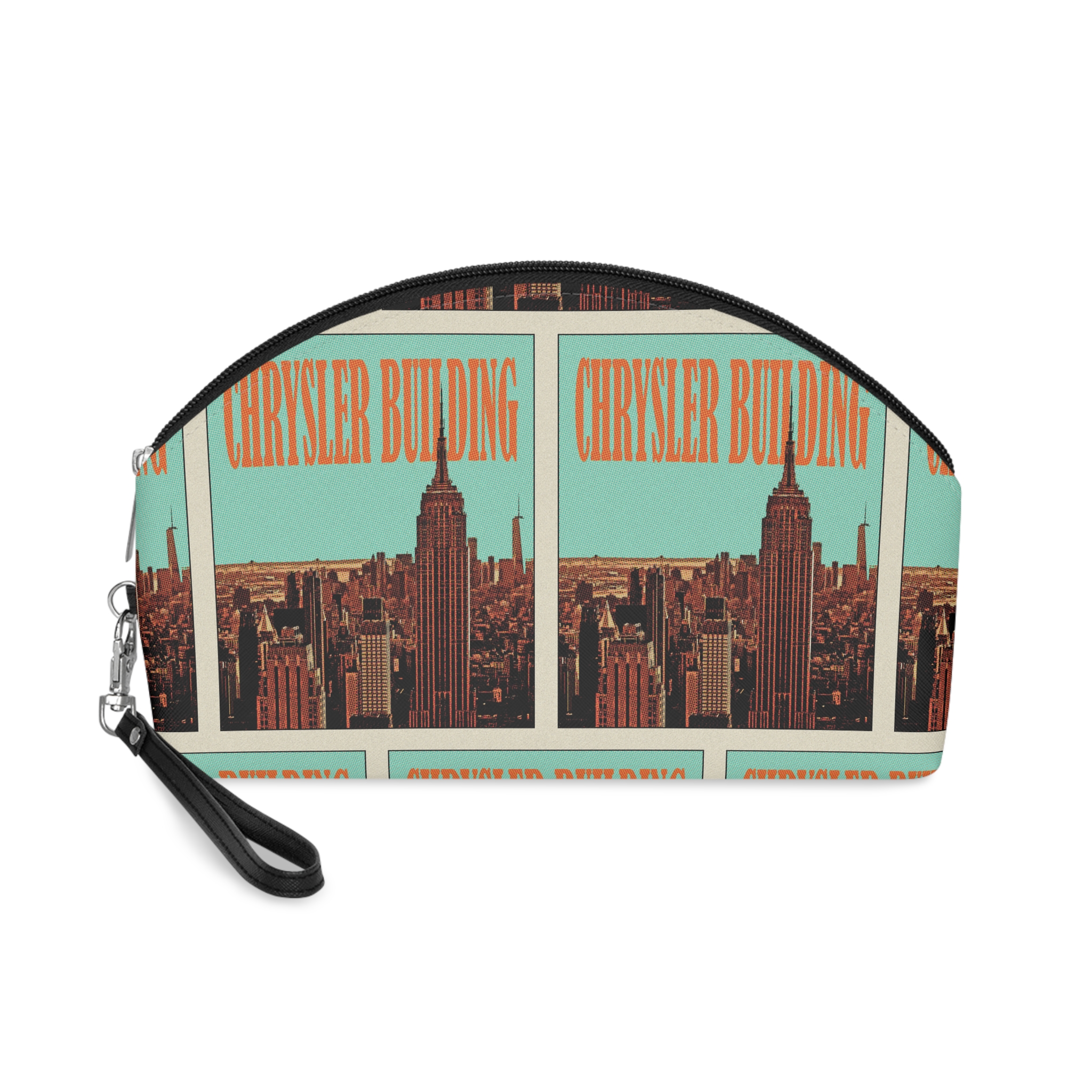 Chrysler Building Retro Travel Poster Makeup Bag