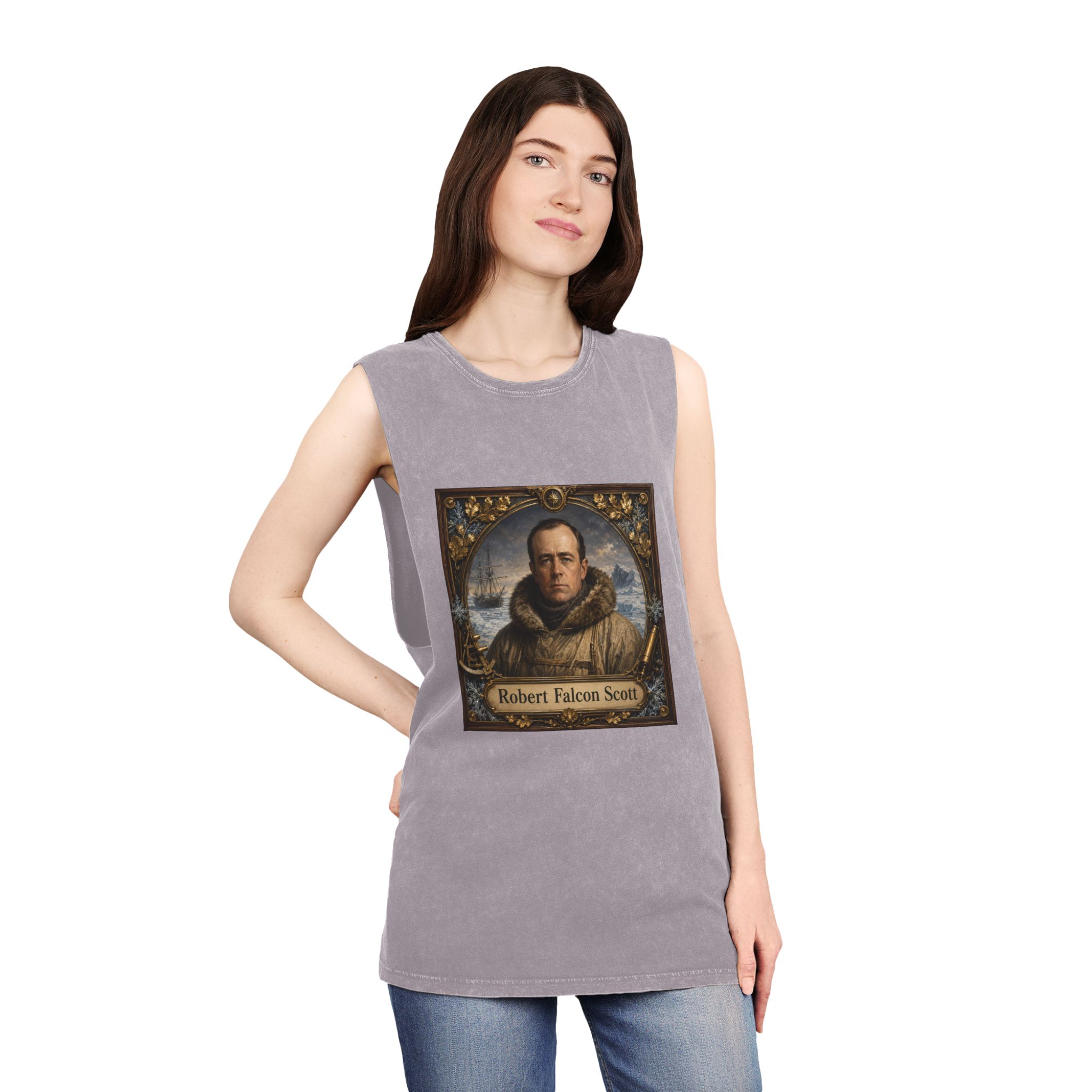 Robert Falcon Scott Unisex Stonewash Tank Top - Image 20