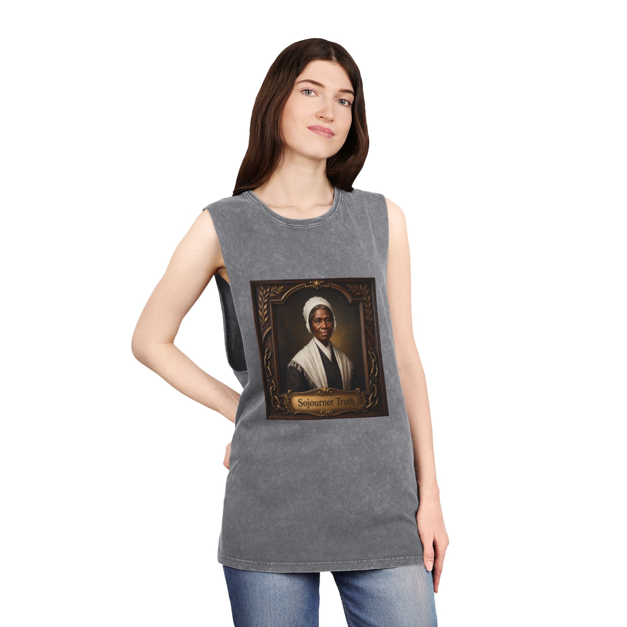 Sojourner Truth Unisex Stonewash Tank Top - Image 12