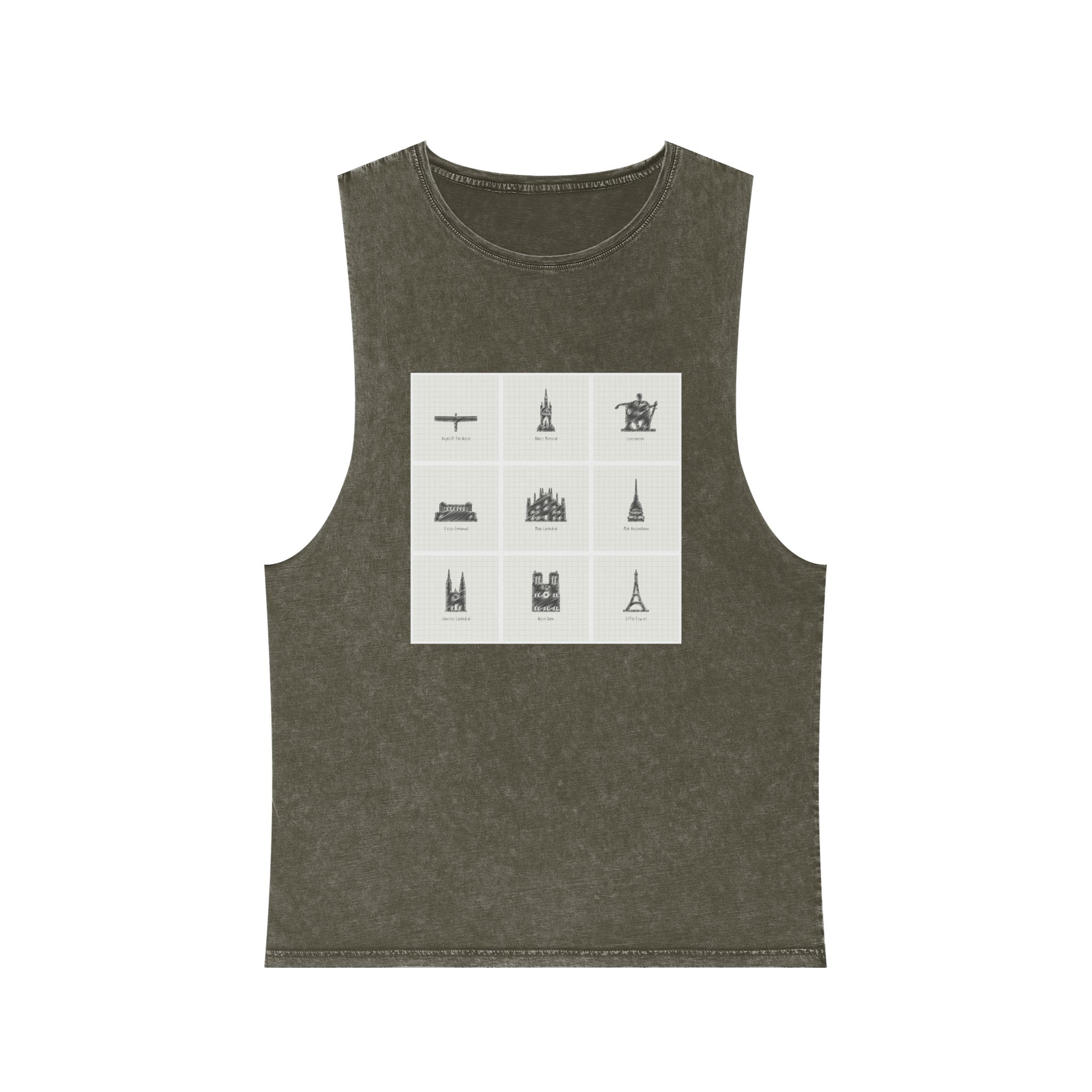 Historical Design A98AD2 Unisex Stonewash Tank Top - Image 5