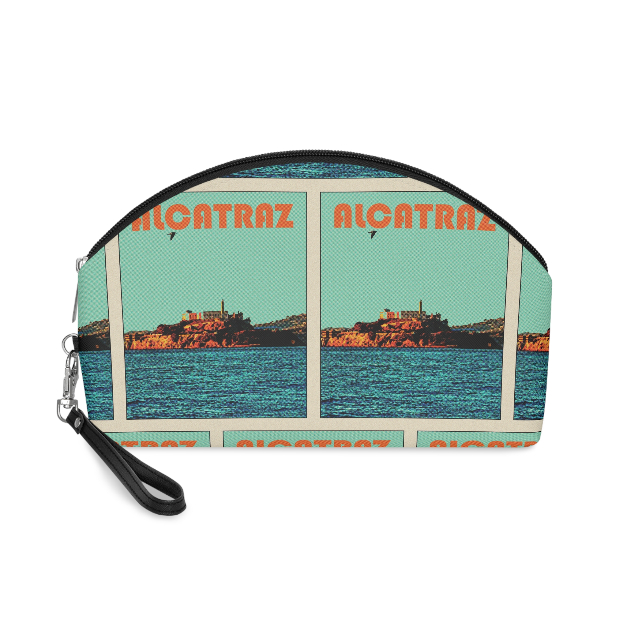 Alcatraz Retro Travel Poster Makeup Bag