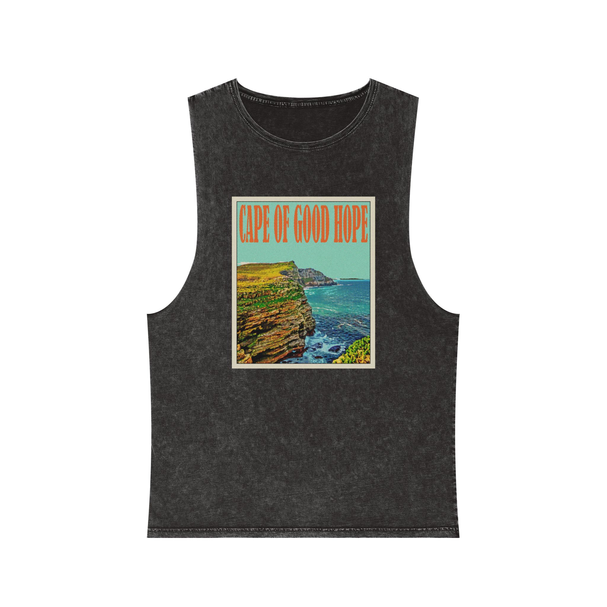 Cape Good Hope Retro Travel Poster Unisex Stonewash Tank Top