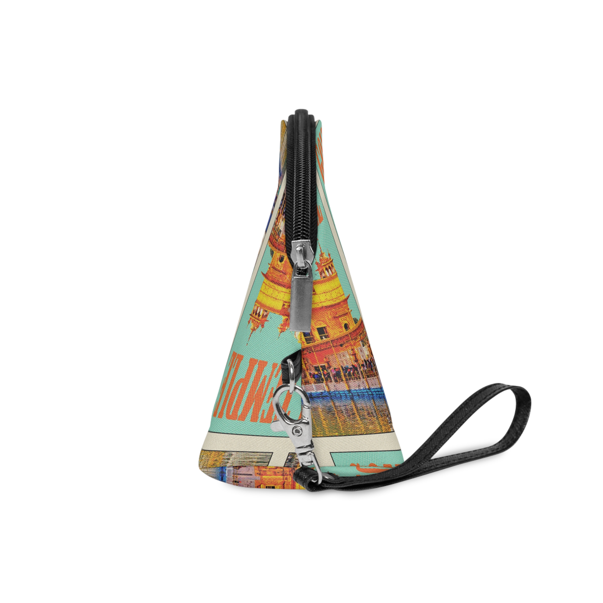Golden Temple Retro Travel Poster Makeup Bag - Image 3