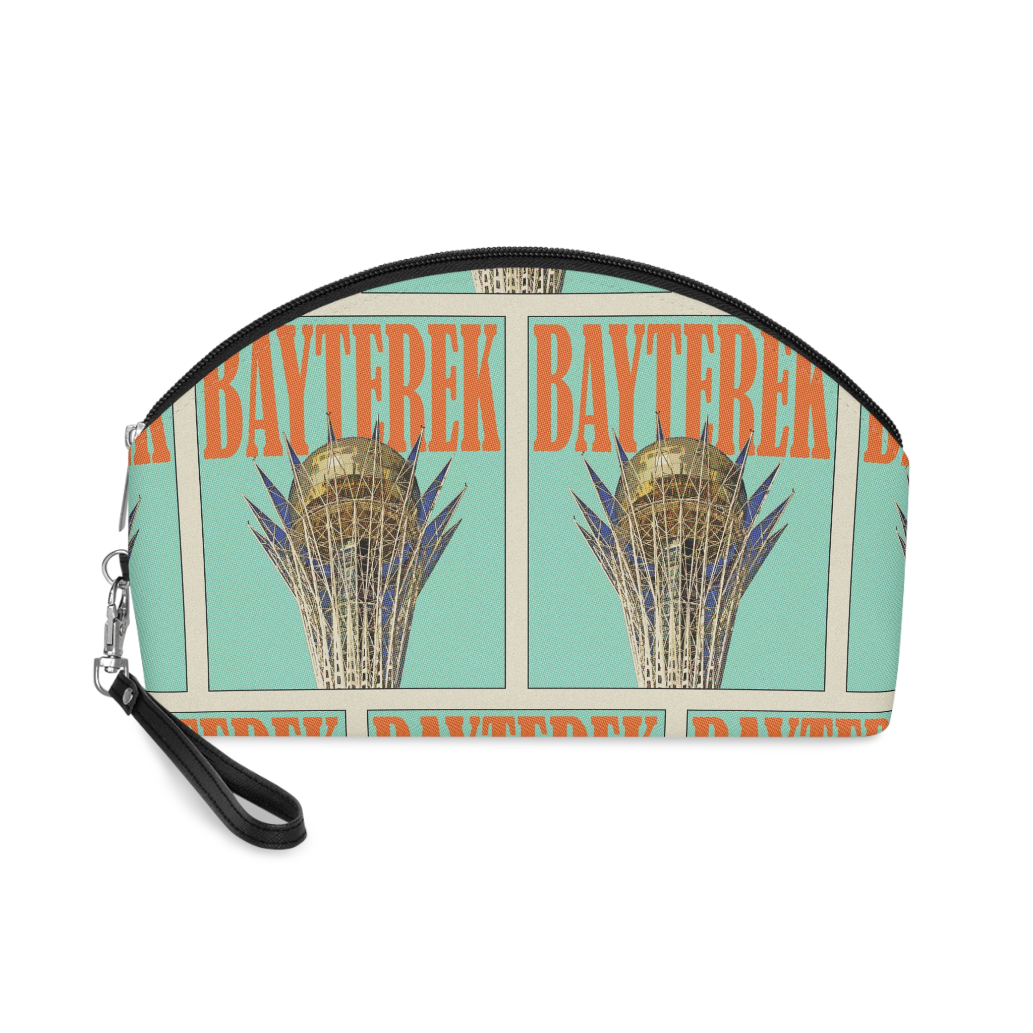 Bayterek Retro Travel Poster Makeup Bag