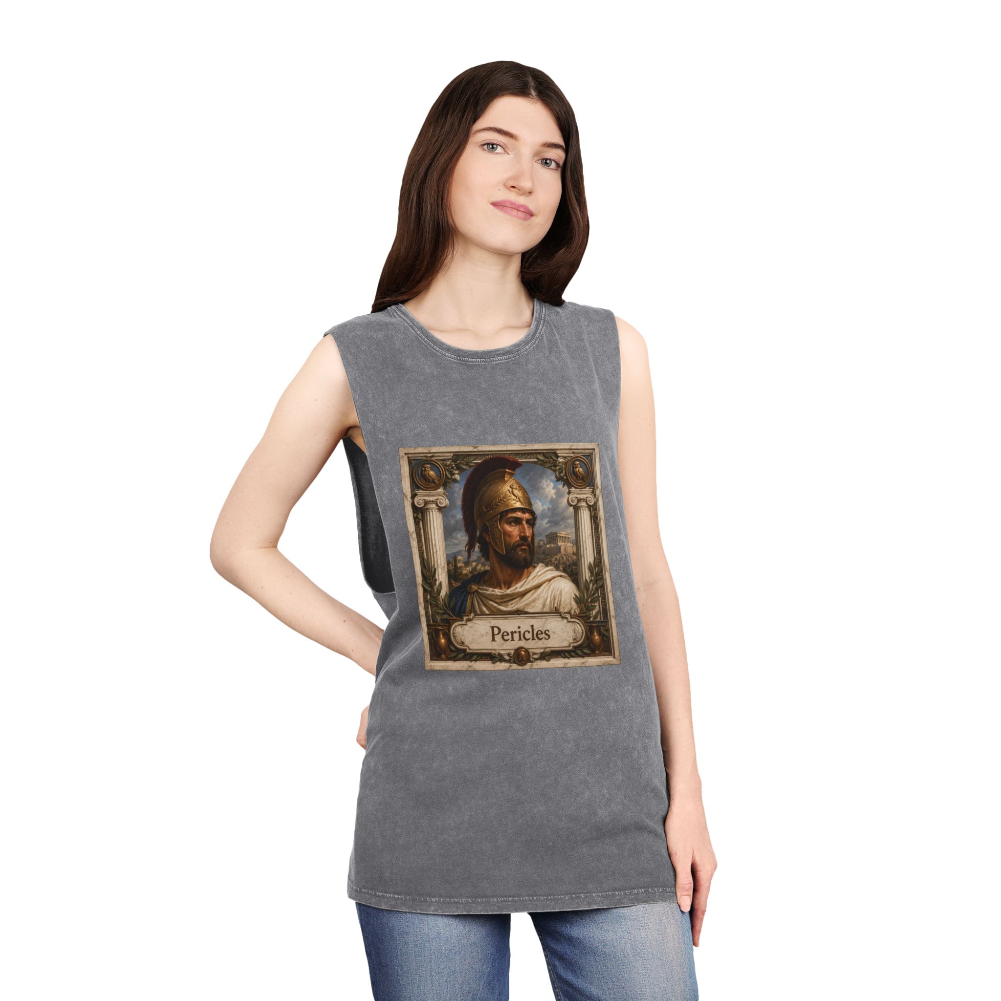 Pericles Unisex Stonewash Tank Top - Image 12