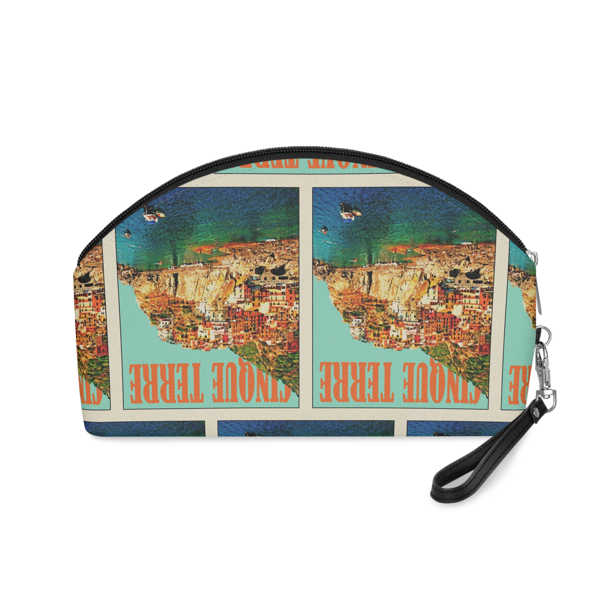 Cinque Terre Retro Travel Poster Makeup Bag - Image 2
