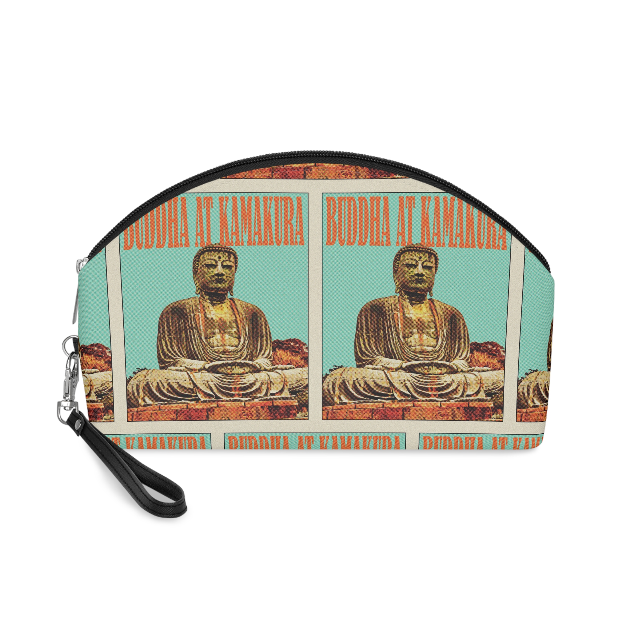 Buddha Kamakura Retro Travel Poster (1) Makeup Bag