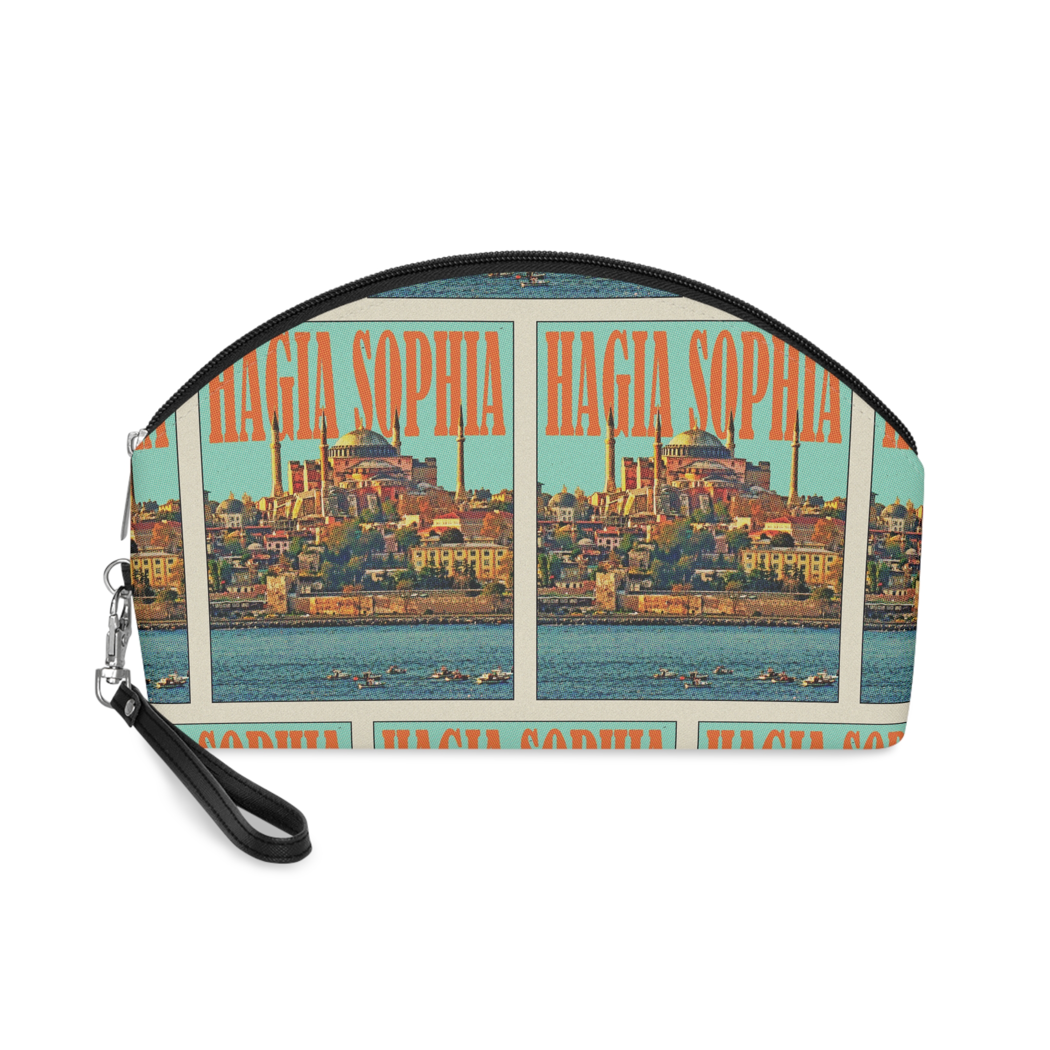 Hagia Sophia Retro Travel Poster Makeup Bag