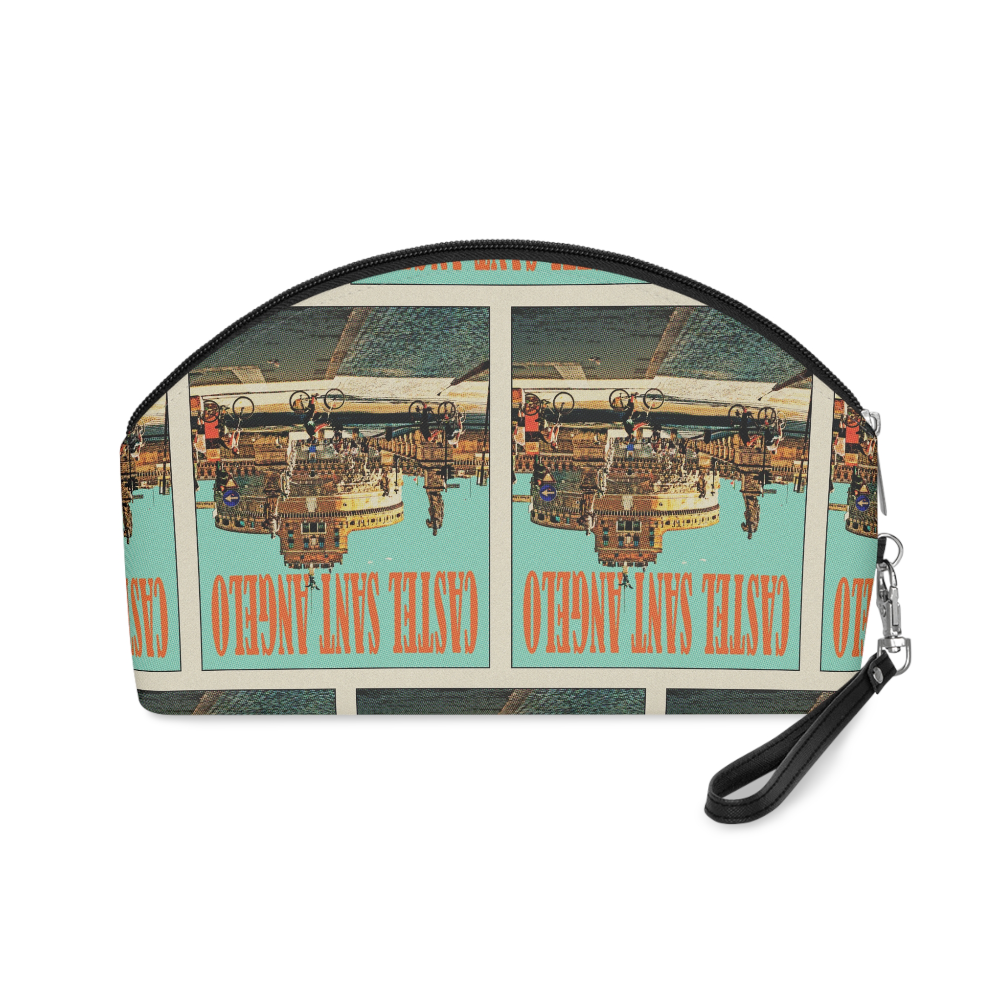Castel Sant Angelo Retro Travel Poster Makeup Bag - Image 2
