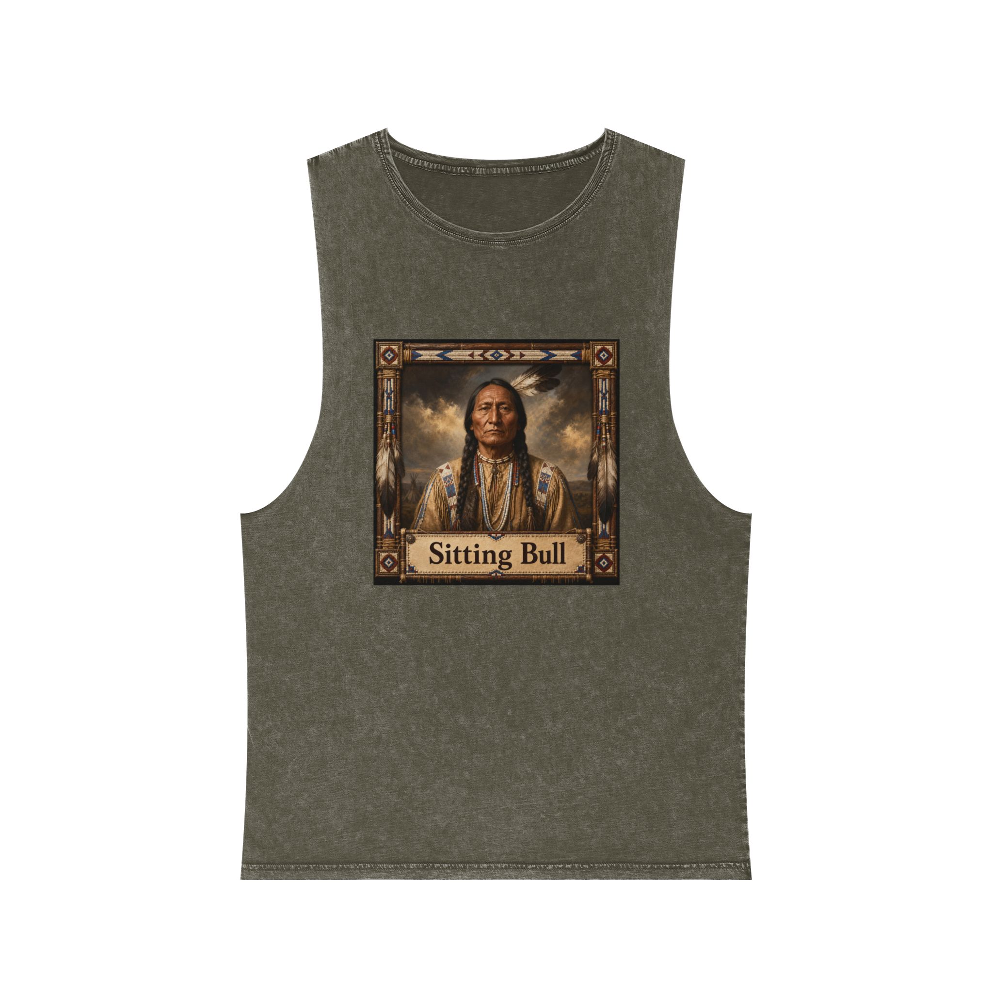 Sitting Bull Unisex Stonewash Tank Top - Image 5