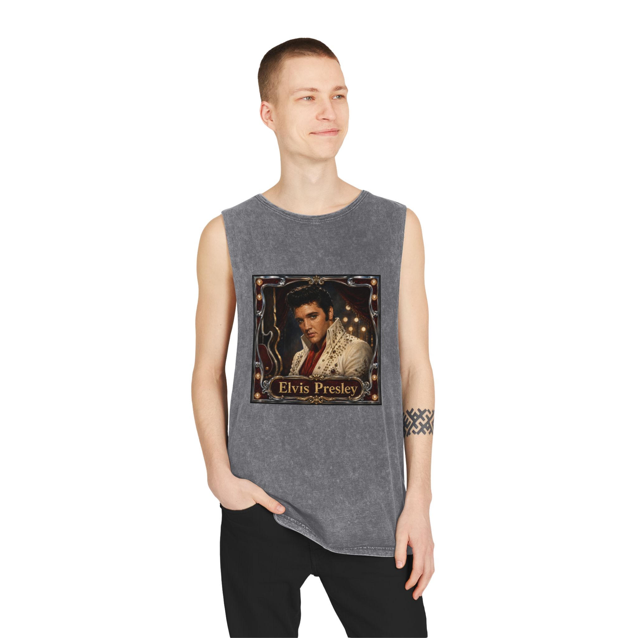 Elvis Presley Unisex Stonewash Tank Top - Image 11