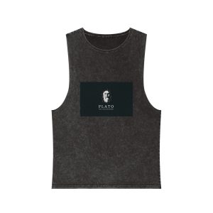 Ancient Greek Plato Philosopher Head Logo Icon Design Template Flat Vector Unisex Stonewash Tank Top