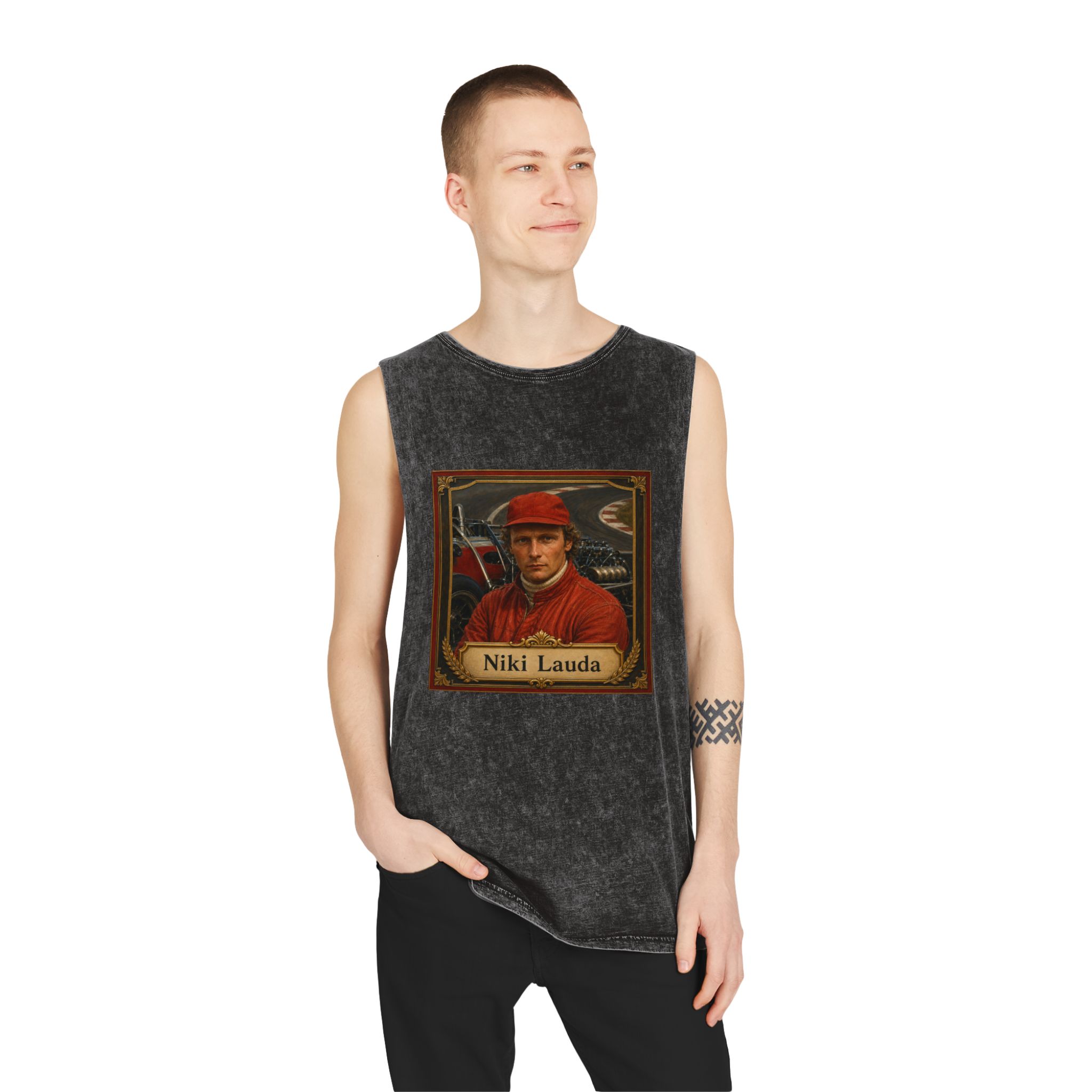 Niki Lauda Unisex Stonewash Tank Top - Image 3
