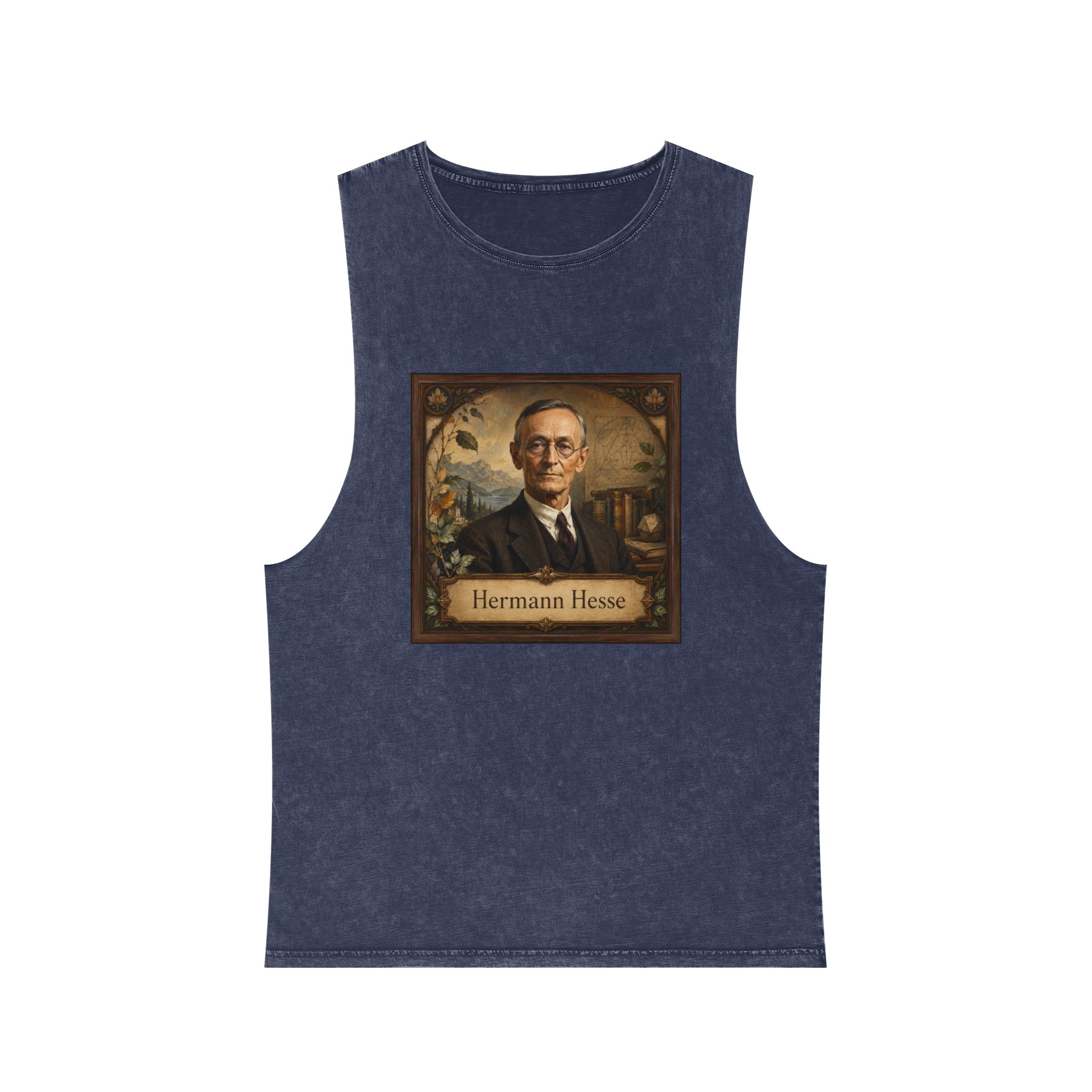 Hermann Hesse Unisex Stonewash Tank Top - Image 13