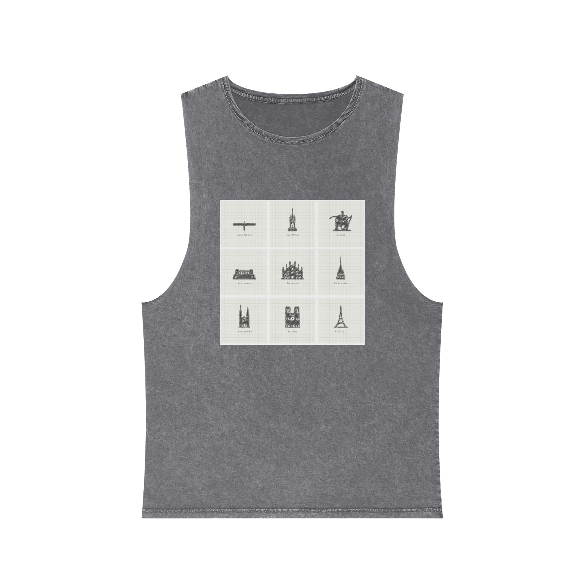 Historical Design A98AD2 Unisex Stonewash Tank Top - Image 9