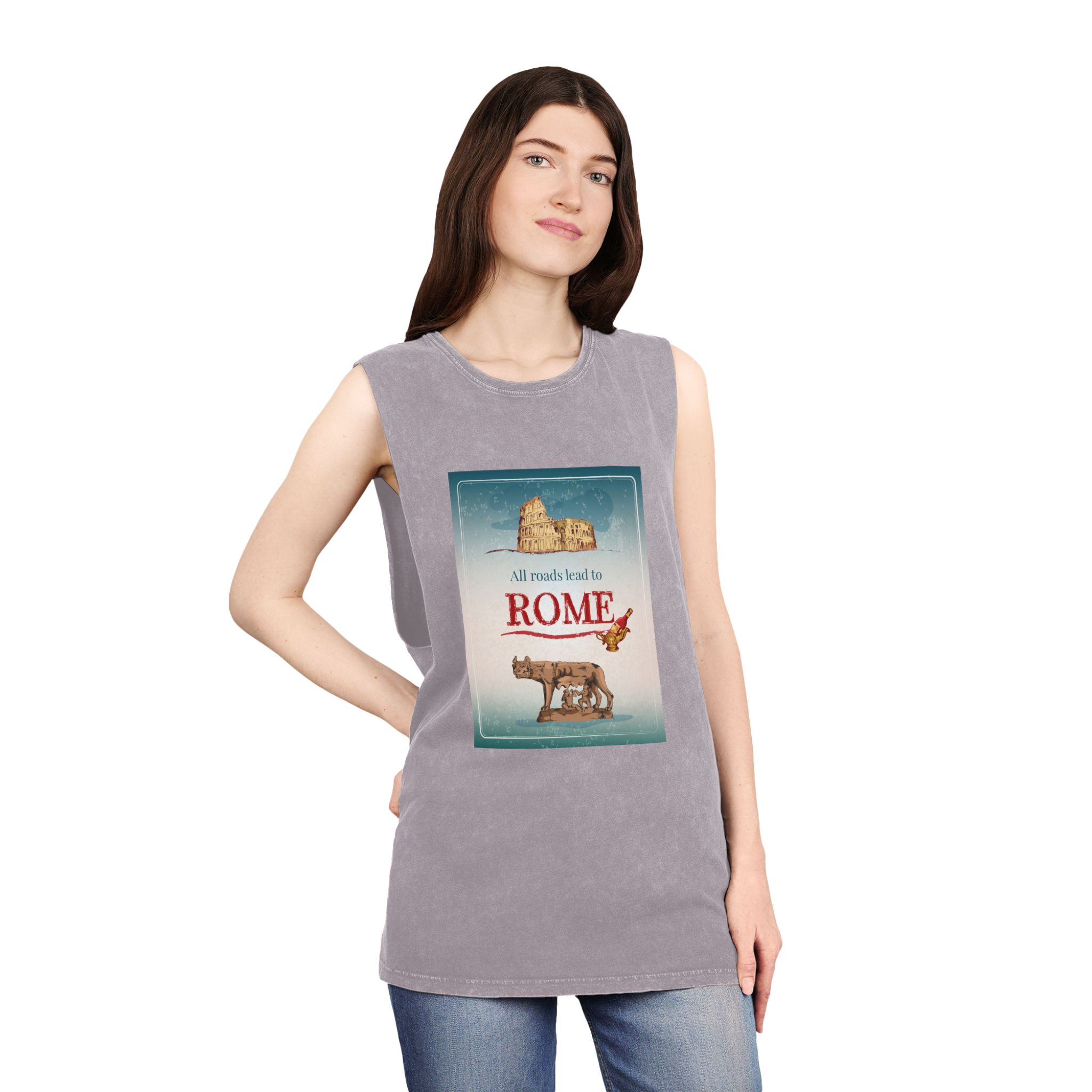 Historical Design E34B4F Unisex Stonewash Tank Top - Image 20