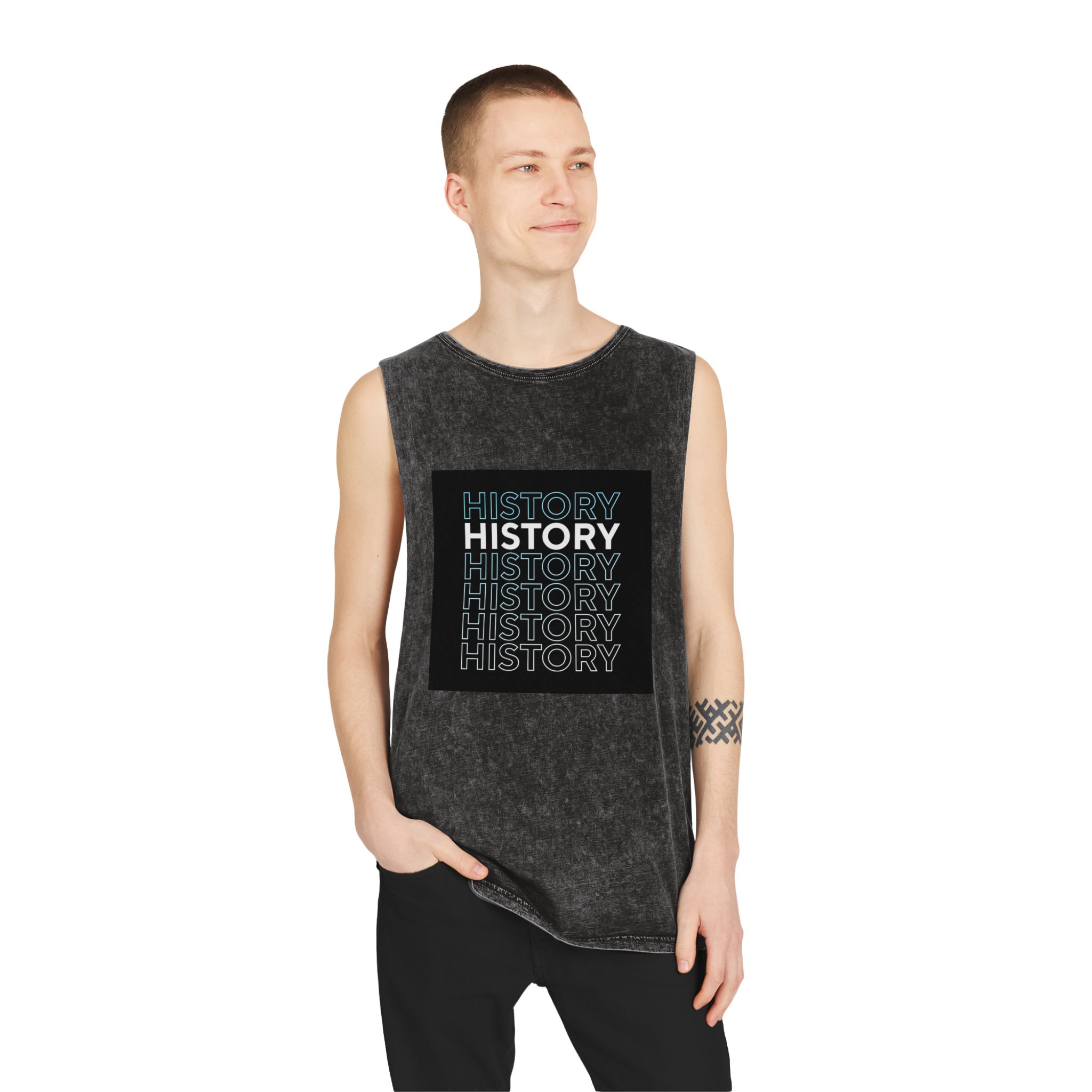 Text Effect Book Tshirt Design 2nd Time 65 Unisex Stonewash Tank Top - Image 3