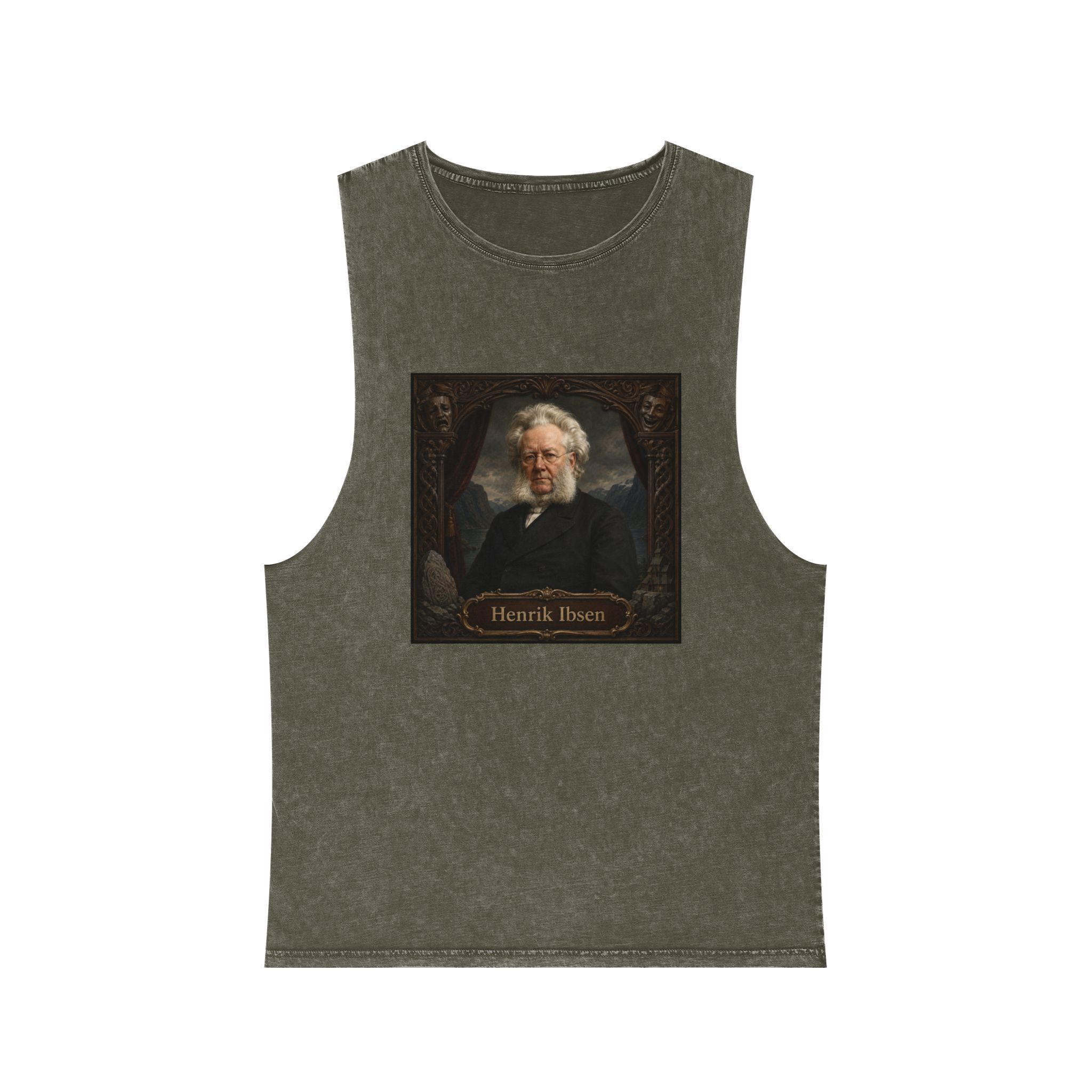 Henrik Ibsen Unisex Stonewash Tank Top - Image 5
