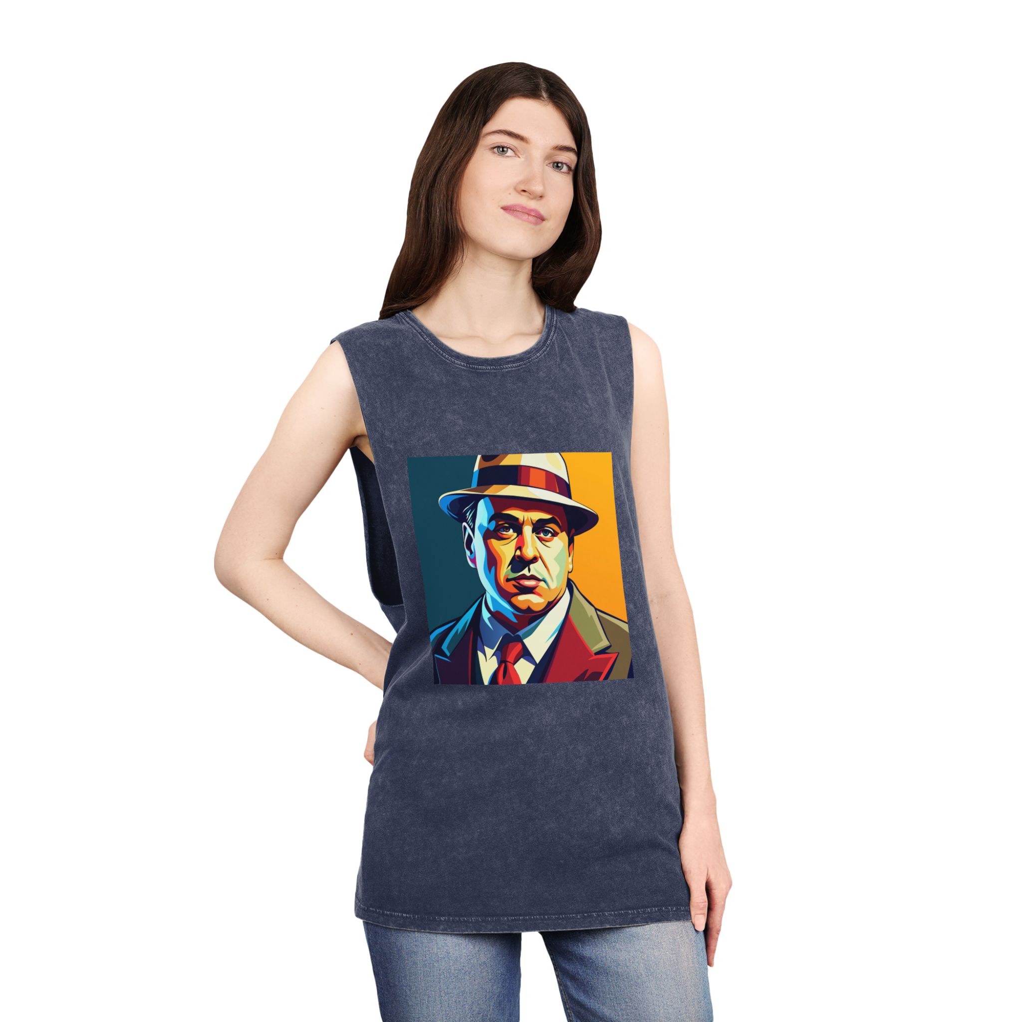 Al Capone V2 Unisex Stonewash Tank Top - Image 16