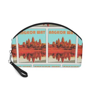 Angkor Wat Retro Travel Poster (1) Makeup Bag
