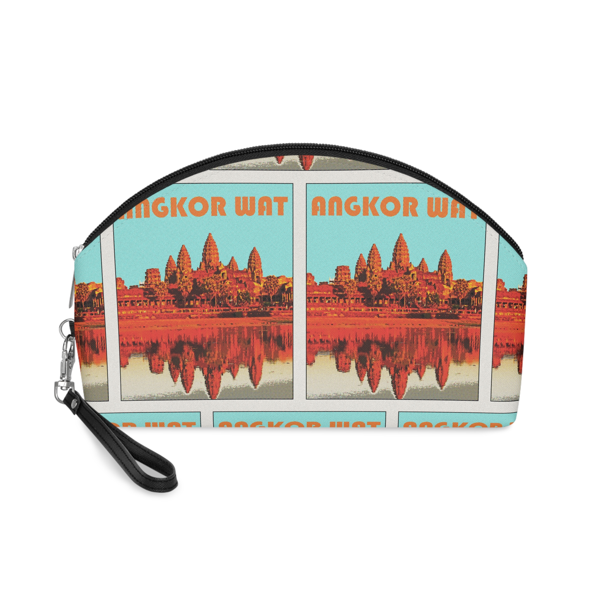 Angkor Wat Retro Travel Poster (1) Makeup Bag