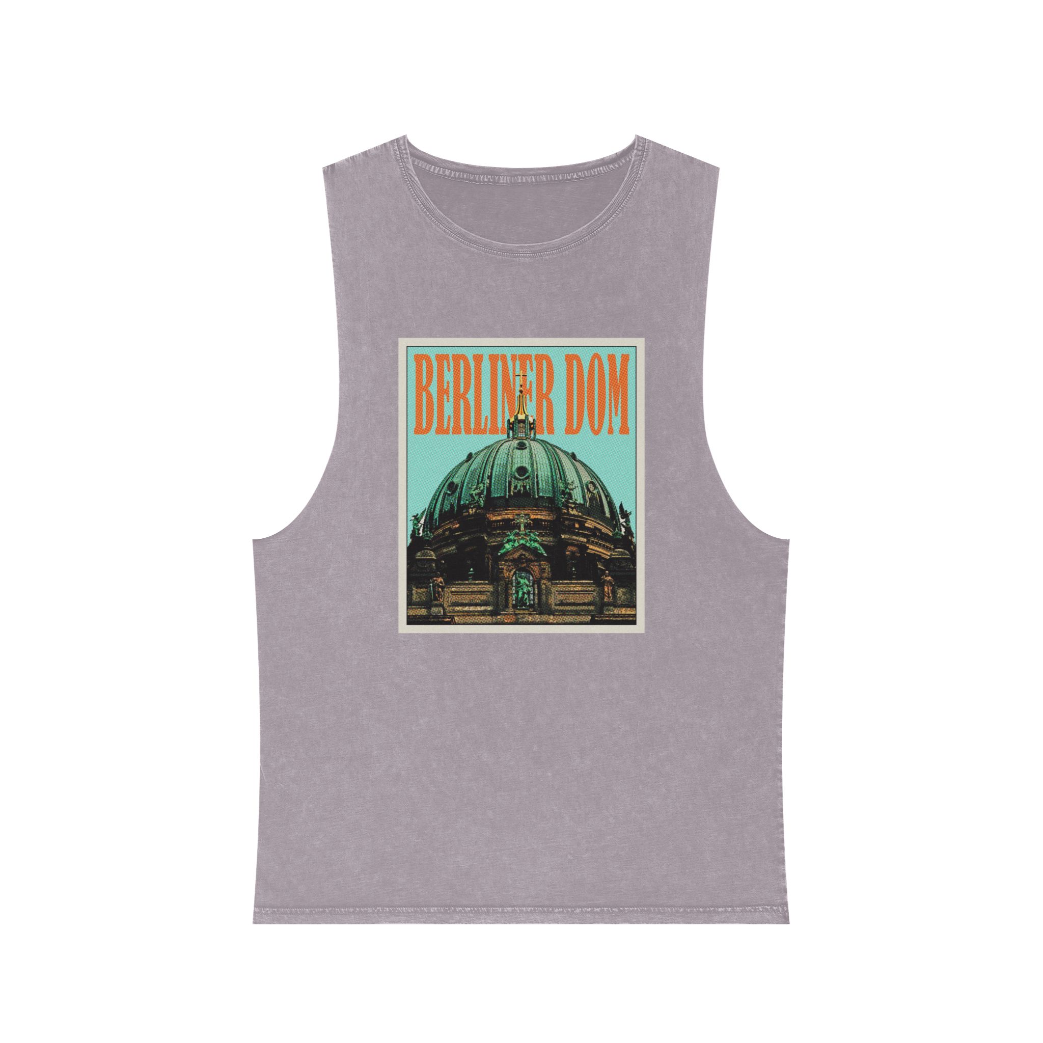 Berliner Dom Retro Travel Poster Unisex Stonewash Tank Top - Image 17