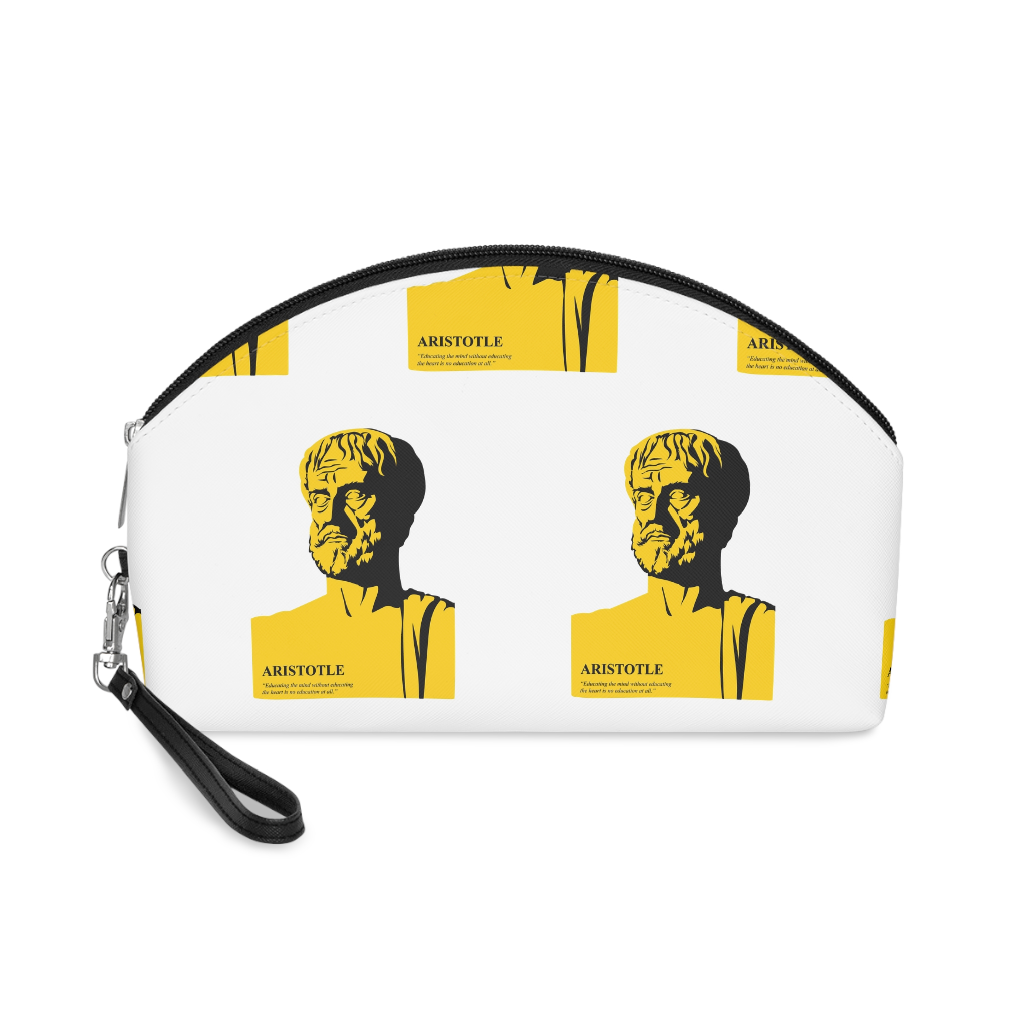 Aristotle Silhuette Flat Art Graphic Art Aristotle With Quote Makeup Bag