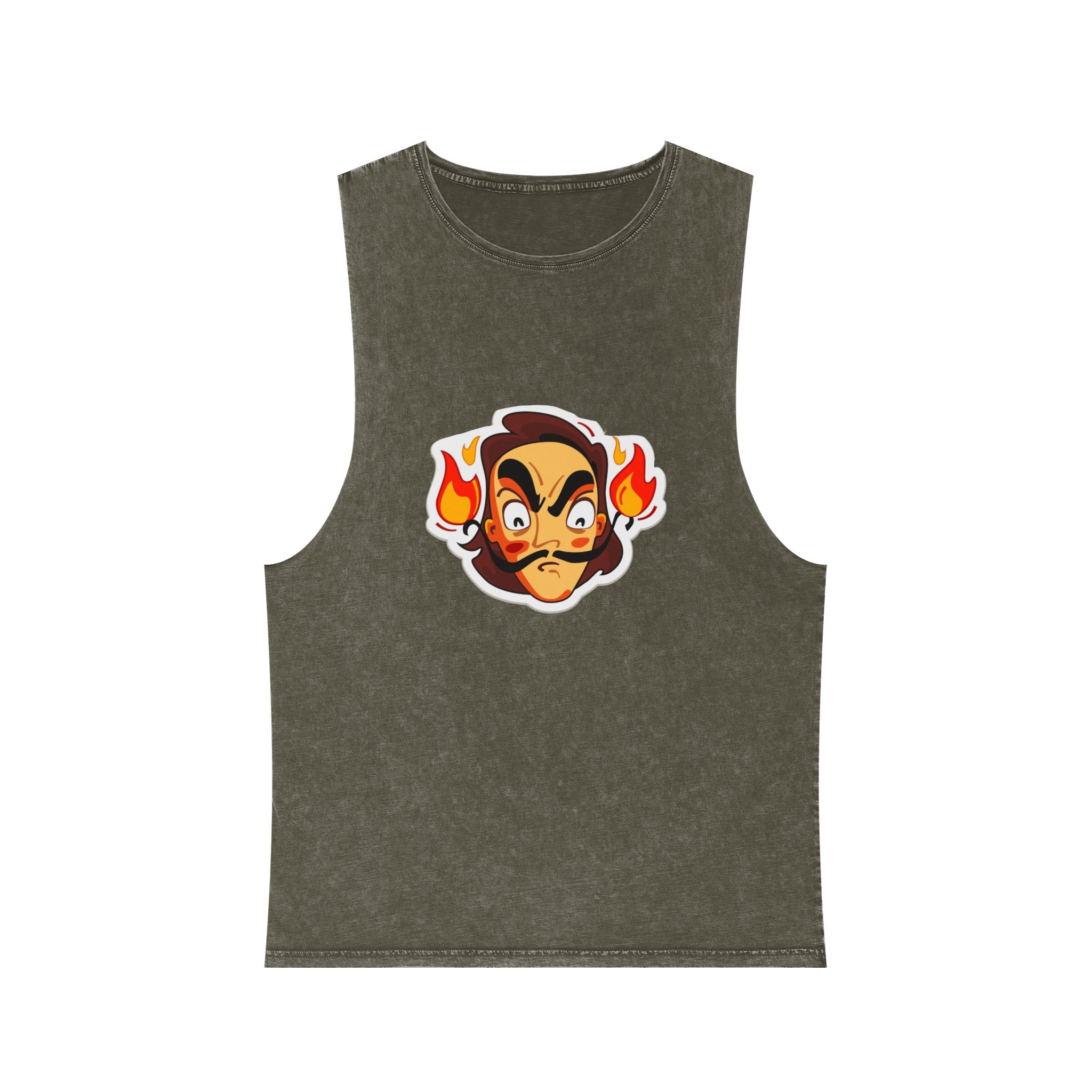 Angry Dali Unisex Stonewash Tank Top - Image 5
