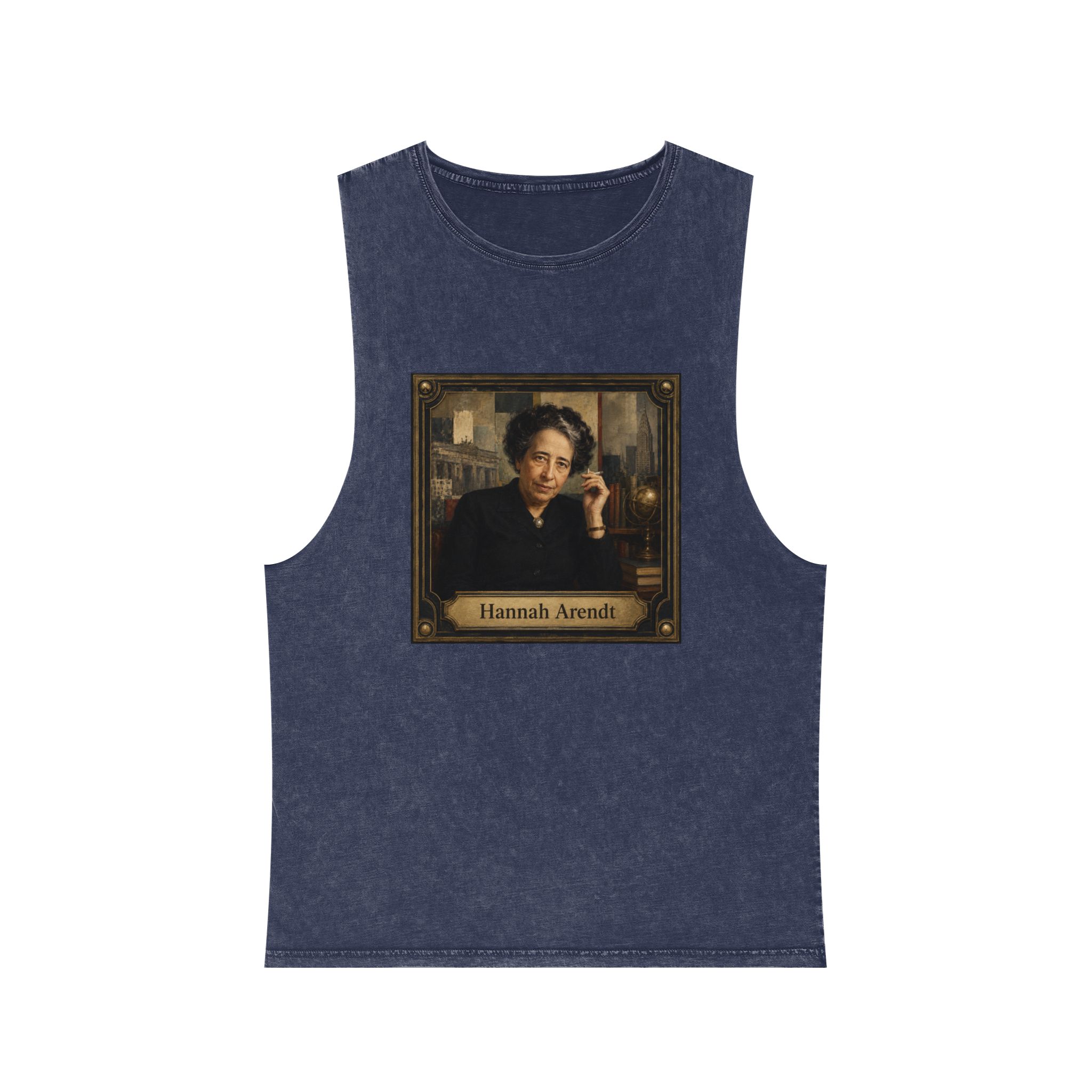 Hannah Arendt Unisex Stonewash Tank Top - Image 13