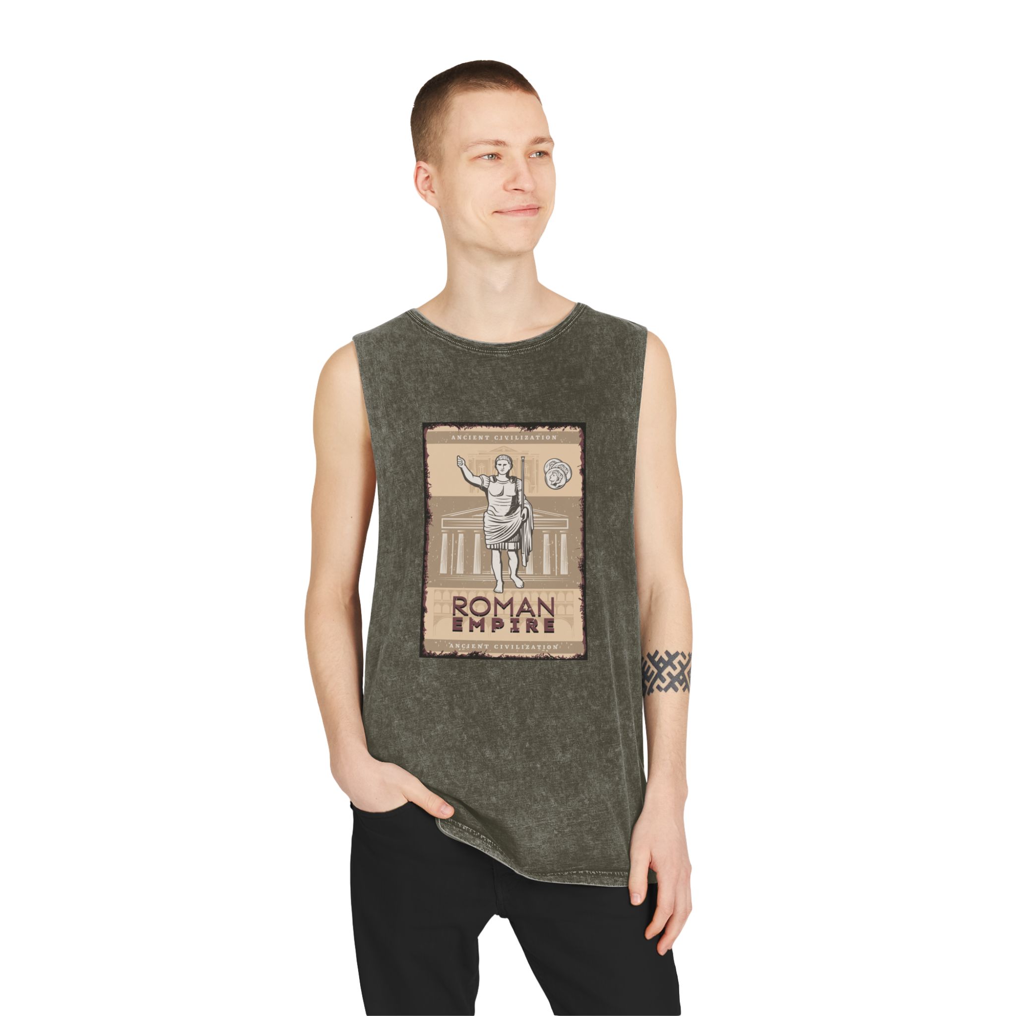 Historical Design 9A748A Unisex Stonewash Tank Top - Image 7
