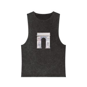 Arc de Triomphe Paris Vector Unisex Stonewash Tank Top