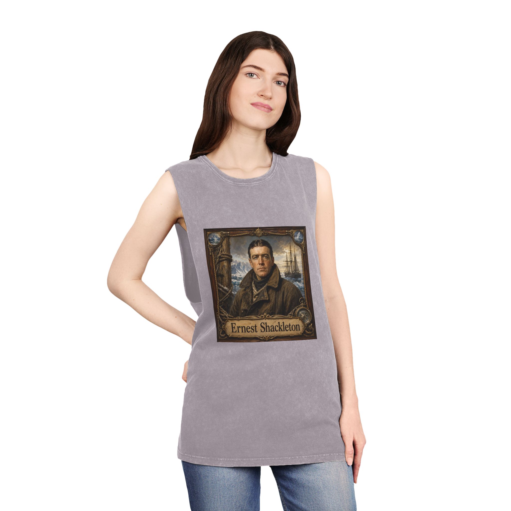 Ernest Shackleton Unisex Stonewash Tank Top - Image 20